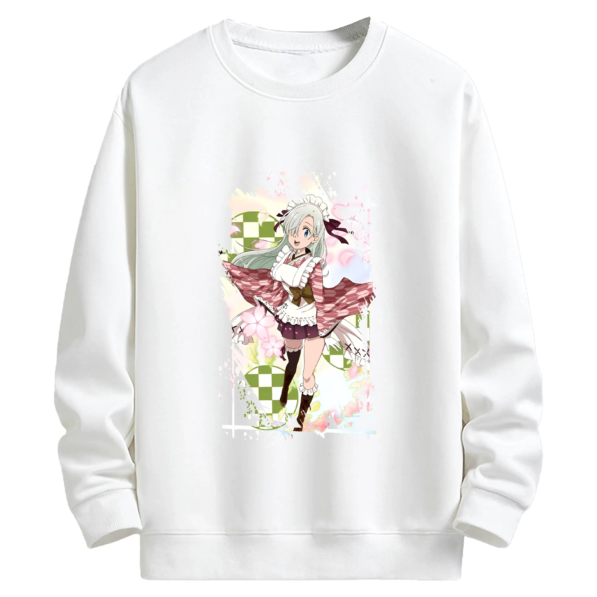 七つの大罪 グッズ エリザベス - キッズ クルーネックスウェットシャツ ・ フロントプリント ・ 綿80％ ポリエステル20％ ・ 快適 通学 スポーツ 日常使い お散歩用