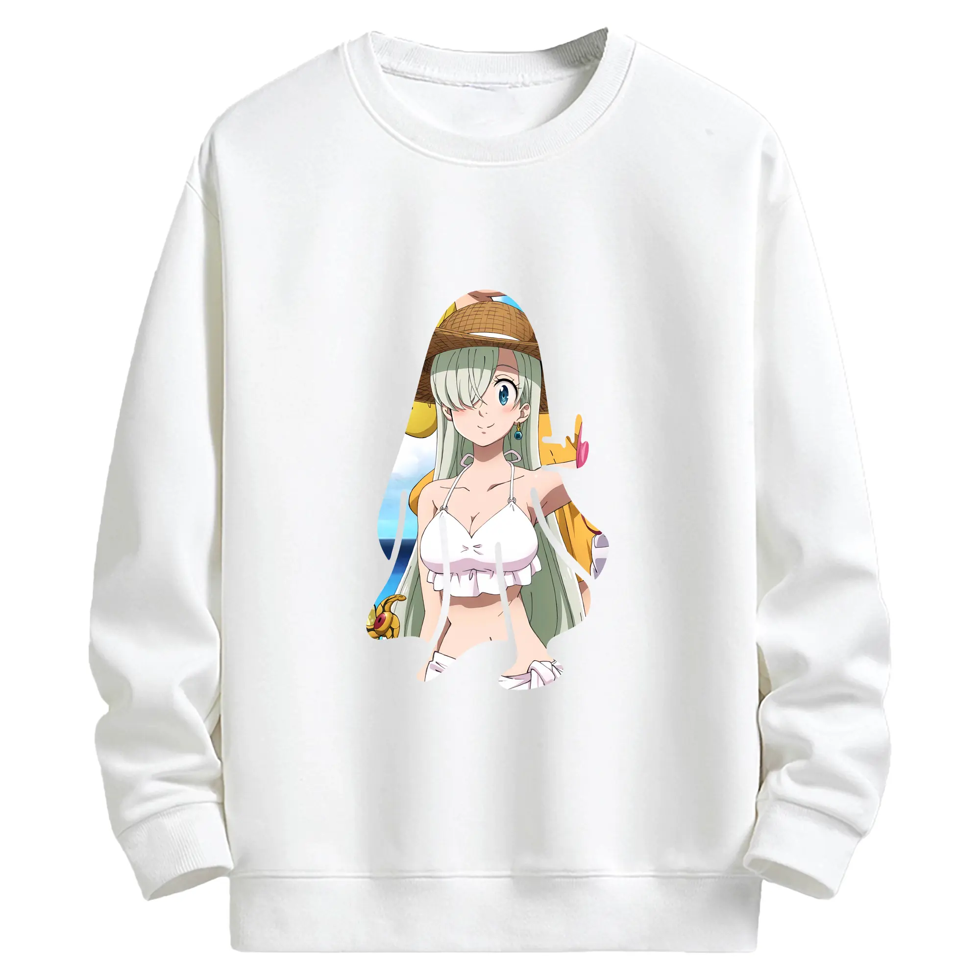 七つの大罪 グッズ エリザベス - キッズ クルーネックスウェットシャツ ・ フロントプリント ・ 綿80％ ポリエステル20％ ・ 快適 通学 スポーツ 日常使い お散歩用