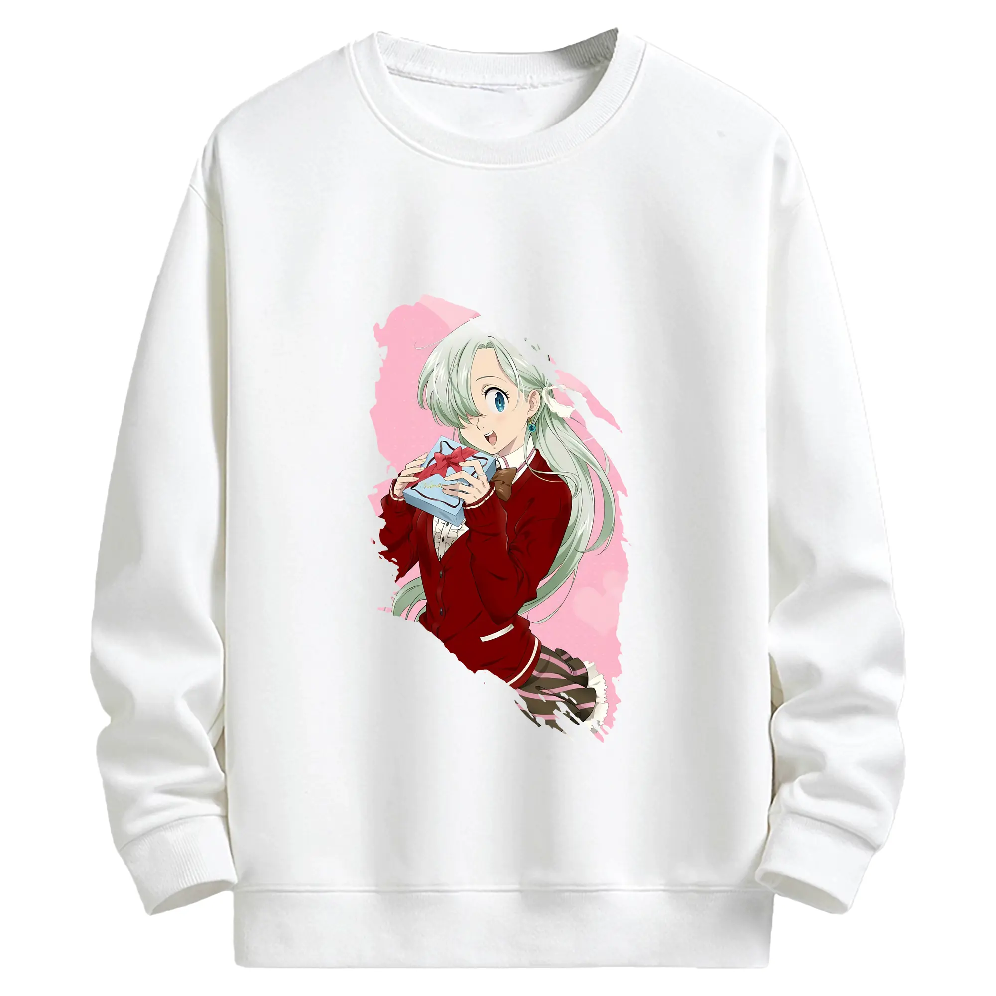 七つの大罪 グッズ エリザベス - キッズ クルーネックスウェットシャツ ・ フロントプリント ・ 綿80％ ポリエステル20％ ・ 快適 通学 スポーツ 日常使い お散歩用