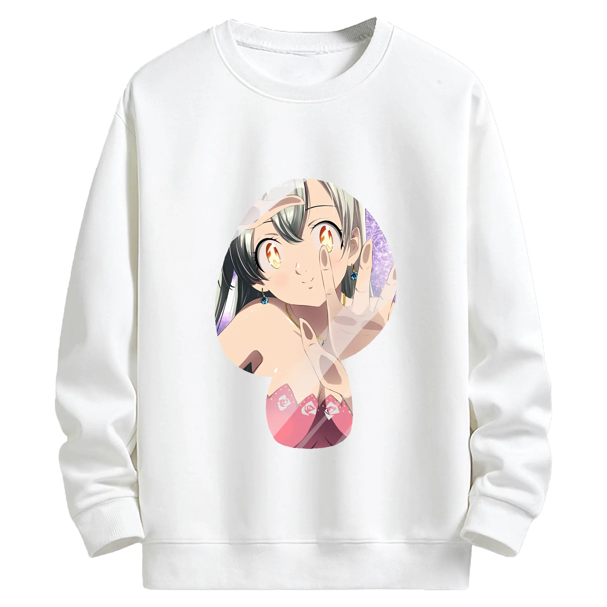 七つの大罪 グッズ エリザベス - キッズ クルーネックスウェットシャツ ・ フロントプリント ・ 綿80％ ポリエステル20％ ・ 快適 通学 スポーツ 日常使い お散歩用