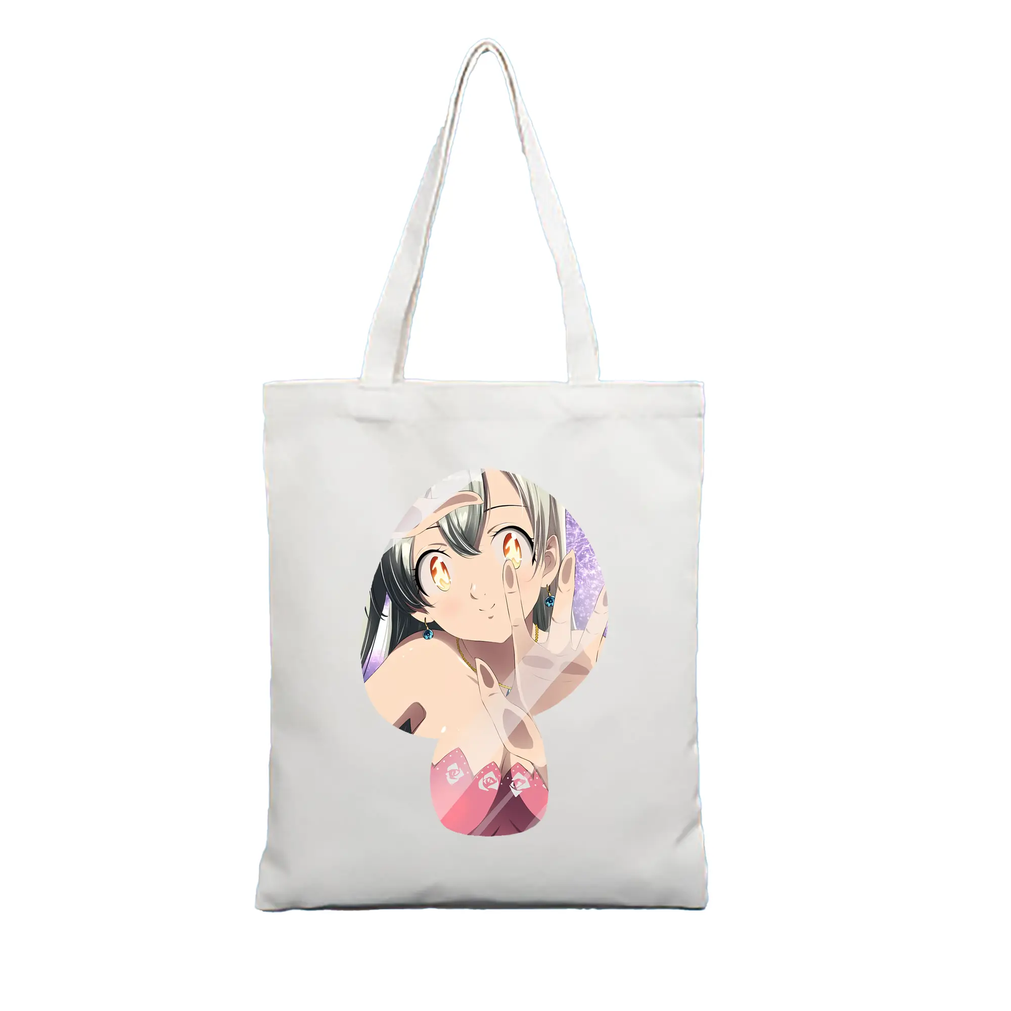 七つの大罪 グッズ エリザベス - 縦型キャンバス手提げバッグ（トートバッグ） ・ キャンバス素材 ・ ショッピング用 ・ 軽量 丈夫 お手入れ簡単