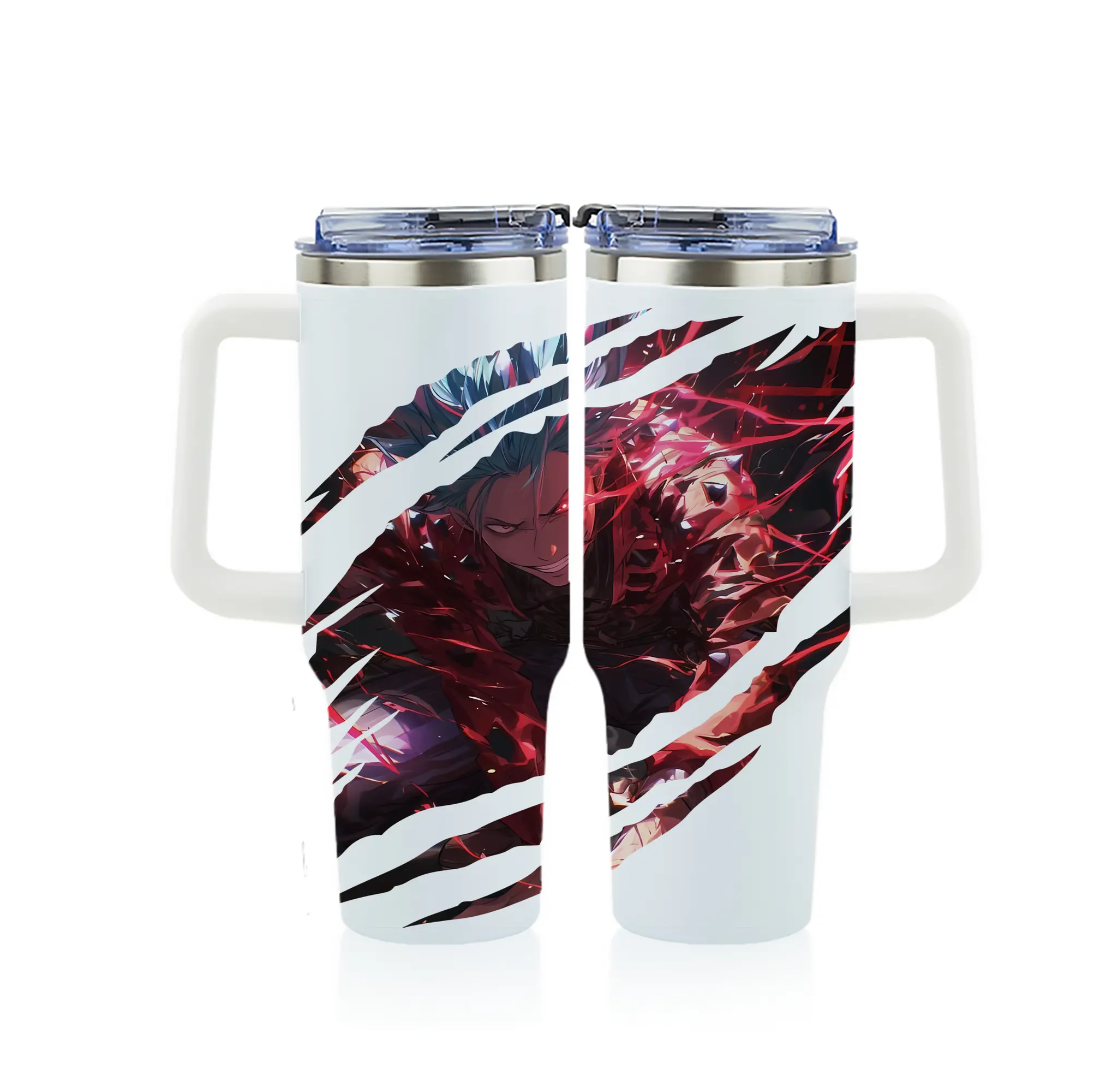 七つの大罪 グッズ バン - 1200mL フルプリント車用タンブラー ・ 304ステンレス 内側 ・ 201ステンレス 外側 ・ 保温 保冷 ・ 通勤 ドライブ アウトドア用