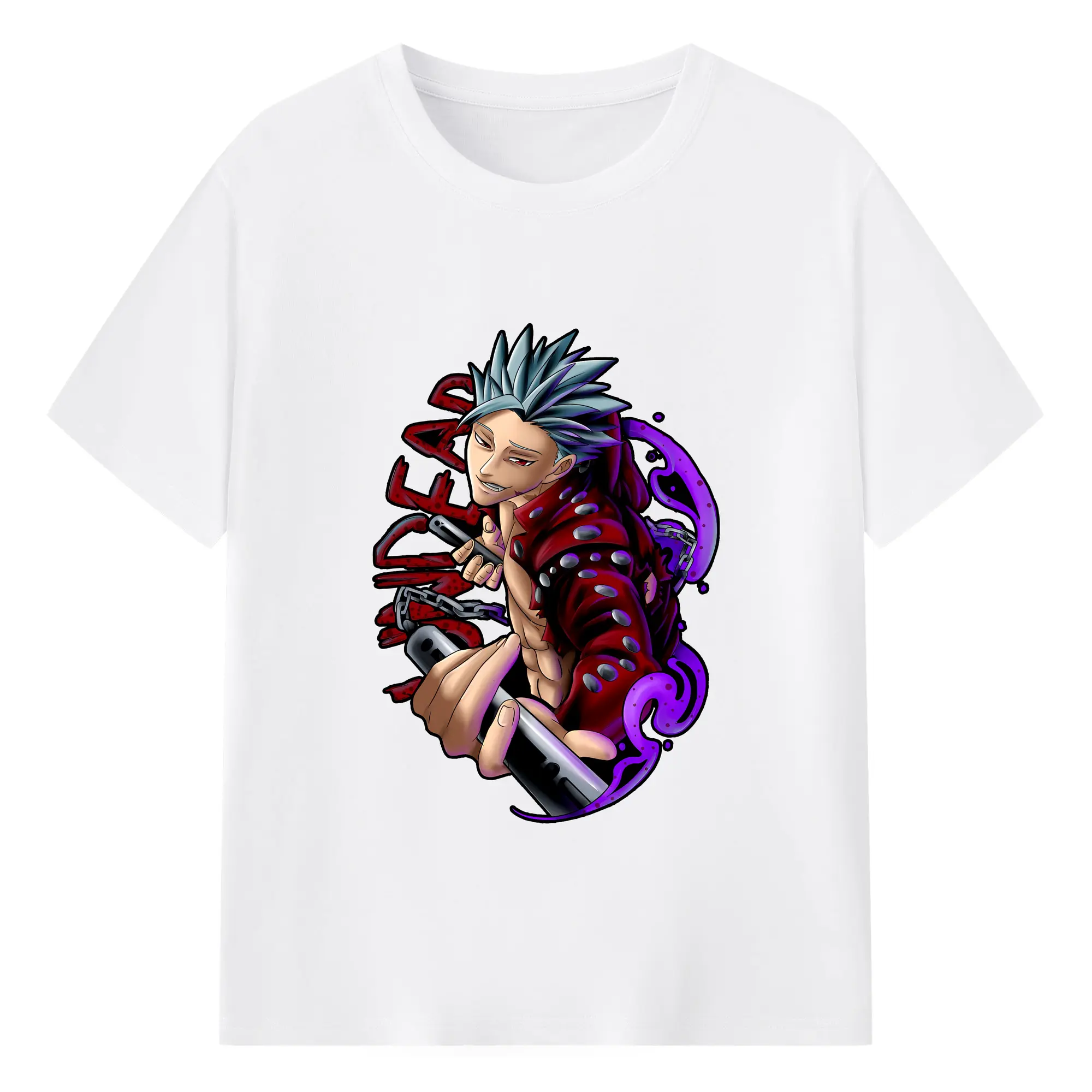 七つの大罪 グッズ バン - 綿100％ 半袖Tシャツ ・ フロントプリント ・ 快適 通気性 ・ 日常使い 散歩 スポーツ用