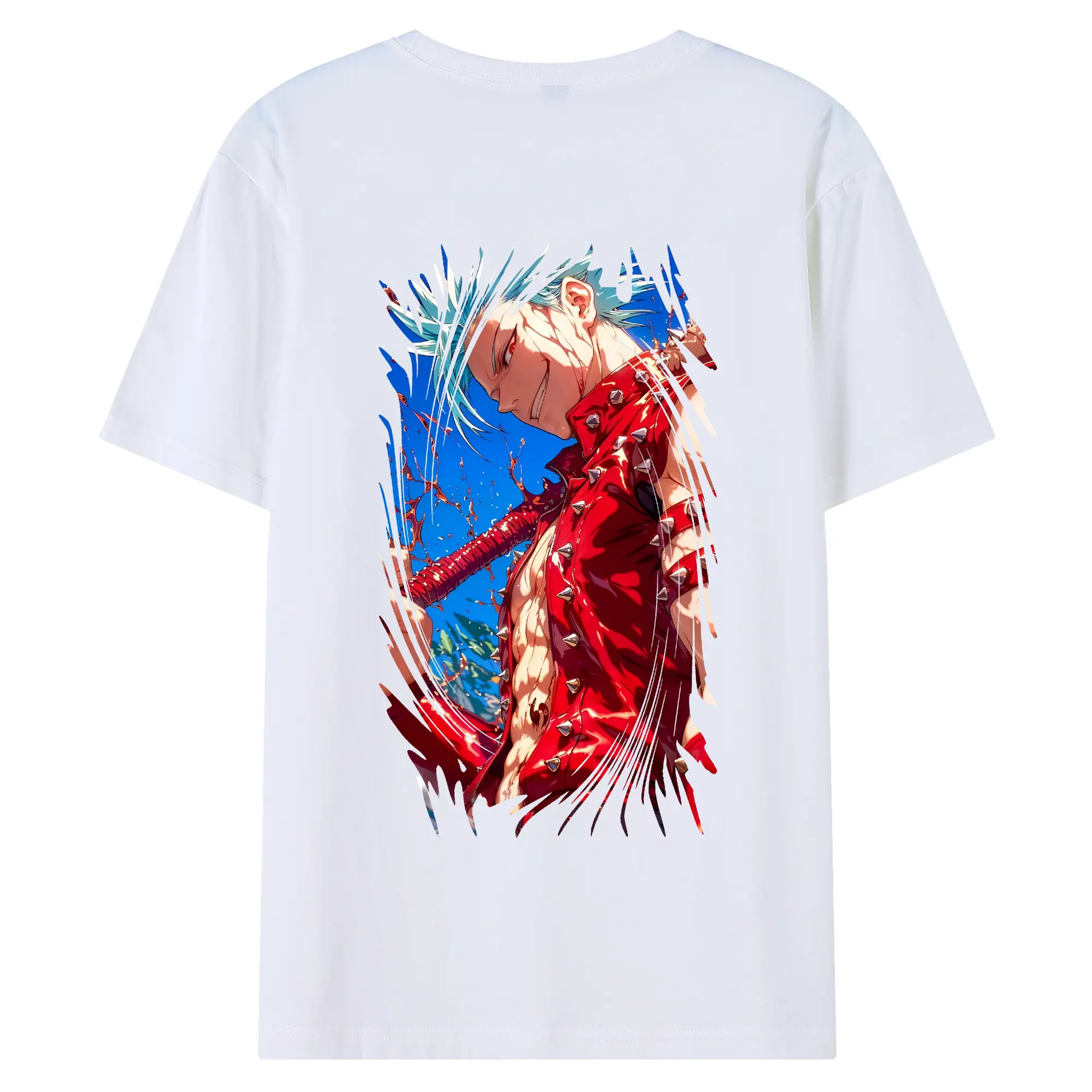 七つの大罪 グッズ バン - 綿100％ 半袖Tシャツ ・ バックプリント ・ 快適 通気性 ・ 日常使い 散歩 スポーツ用