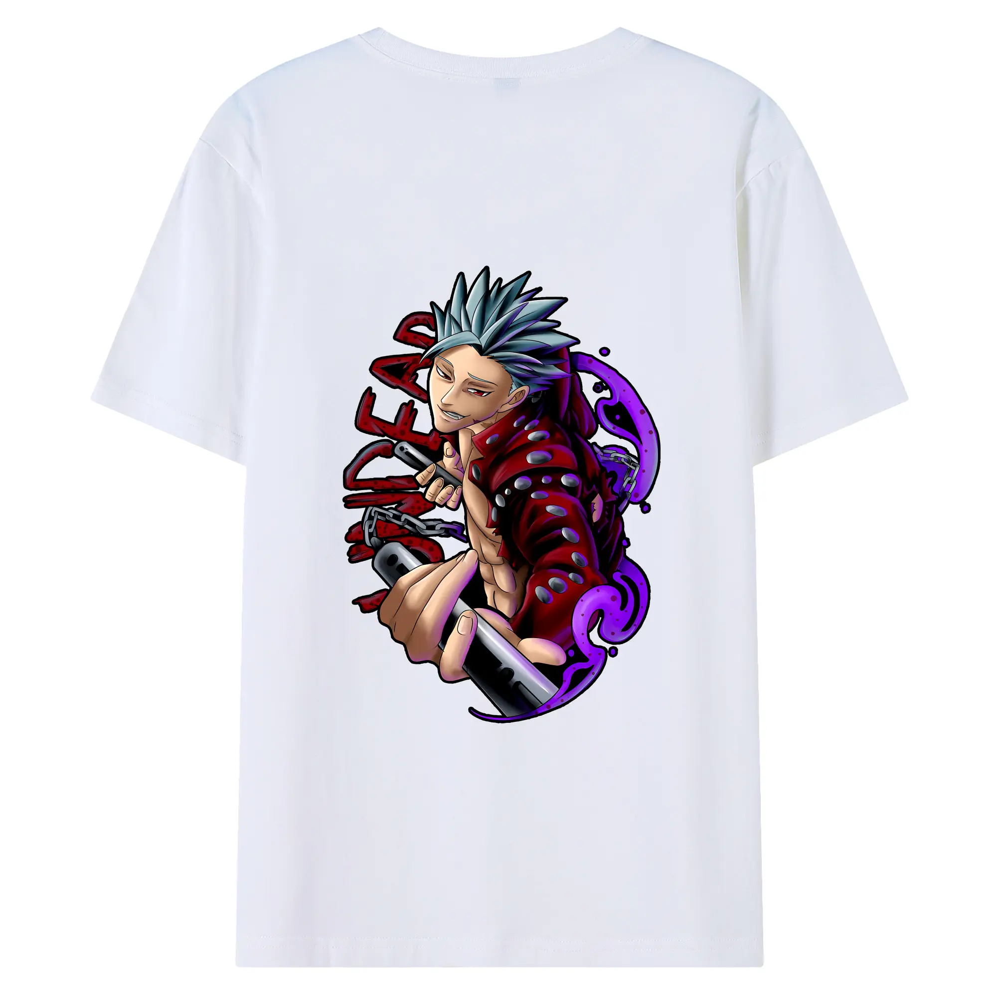 七つの大罪 グッズ バン - 綿100％ 半袖Tシャツ ・ バックプリント ・ 快適 通気性 ・ 日常使い 散歩 スポーツ用