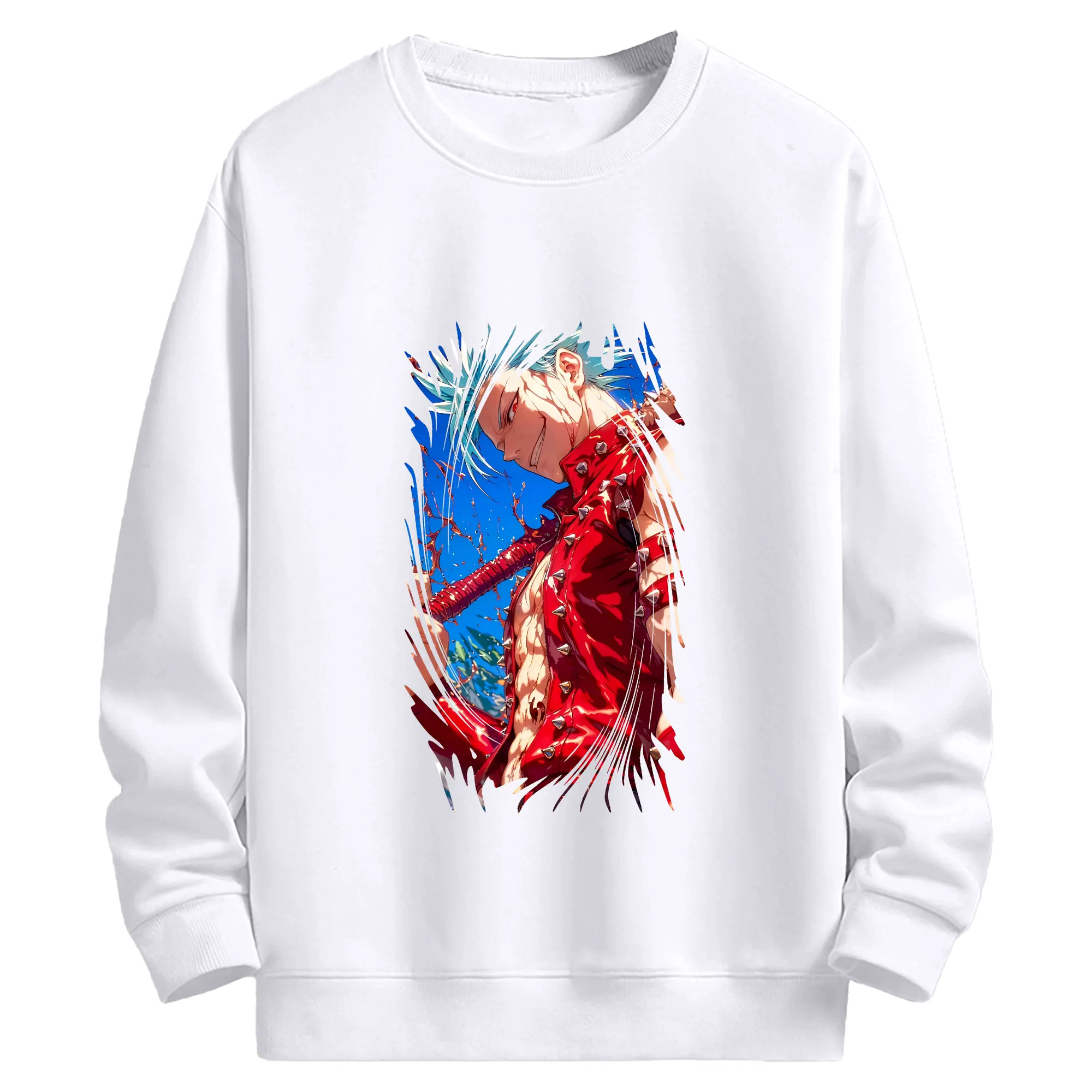 七つの大罪 グッズ バン - 高品質 クルーネック スウェット ・ コットン59％ ポリエステル41％ ・ ユニセックス 長袖 トレーナー ・ カジュアル デイリー スポーツ 散歩用