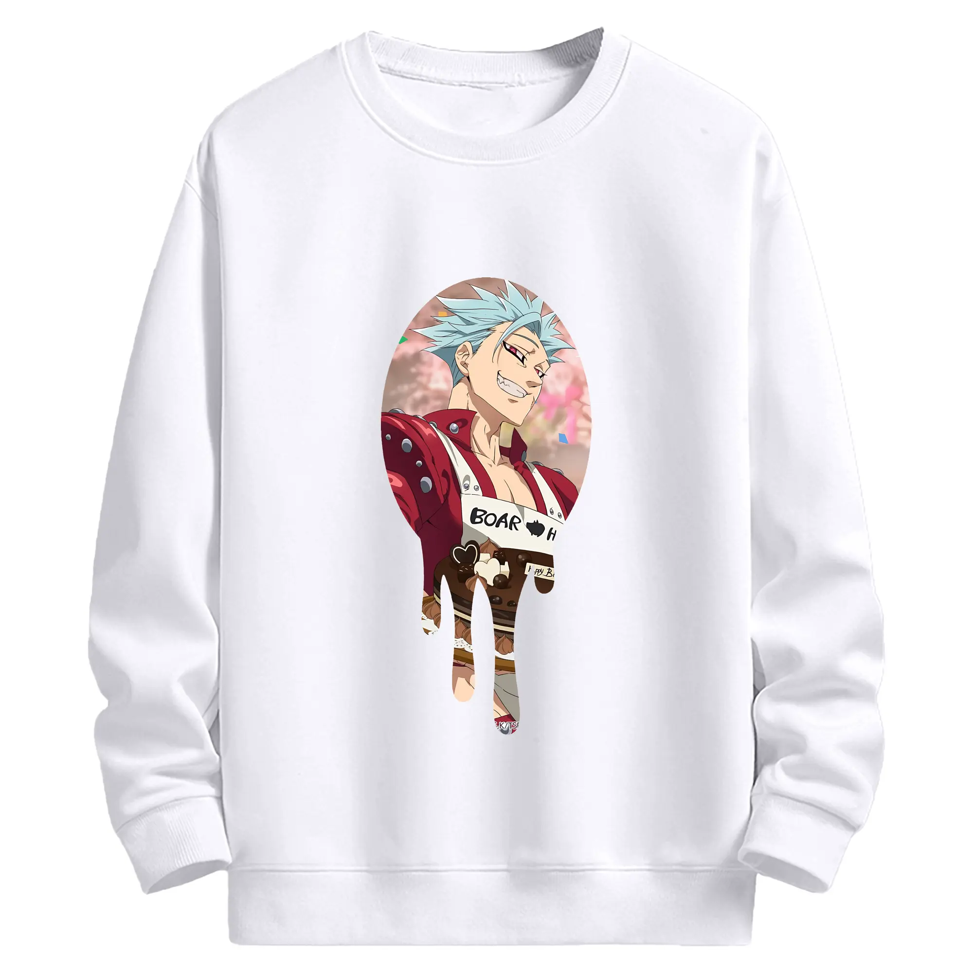 七つの大罪 グッズ バン - 高品質 クルーネック スウェット ・ コットン59％ ポリエステル41％ ・ ユニセックス 長袖 トレーナー ・ カジュアル デイリー スポーツ 散歩用