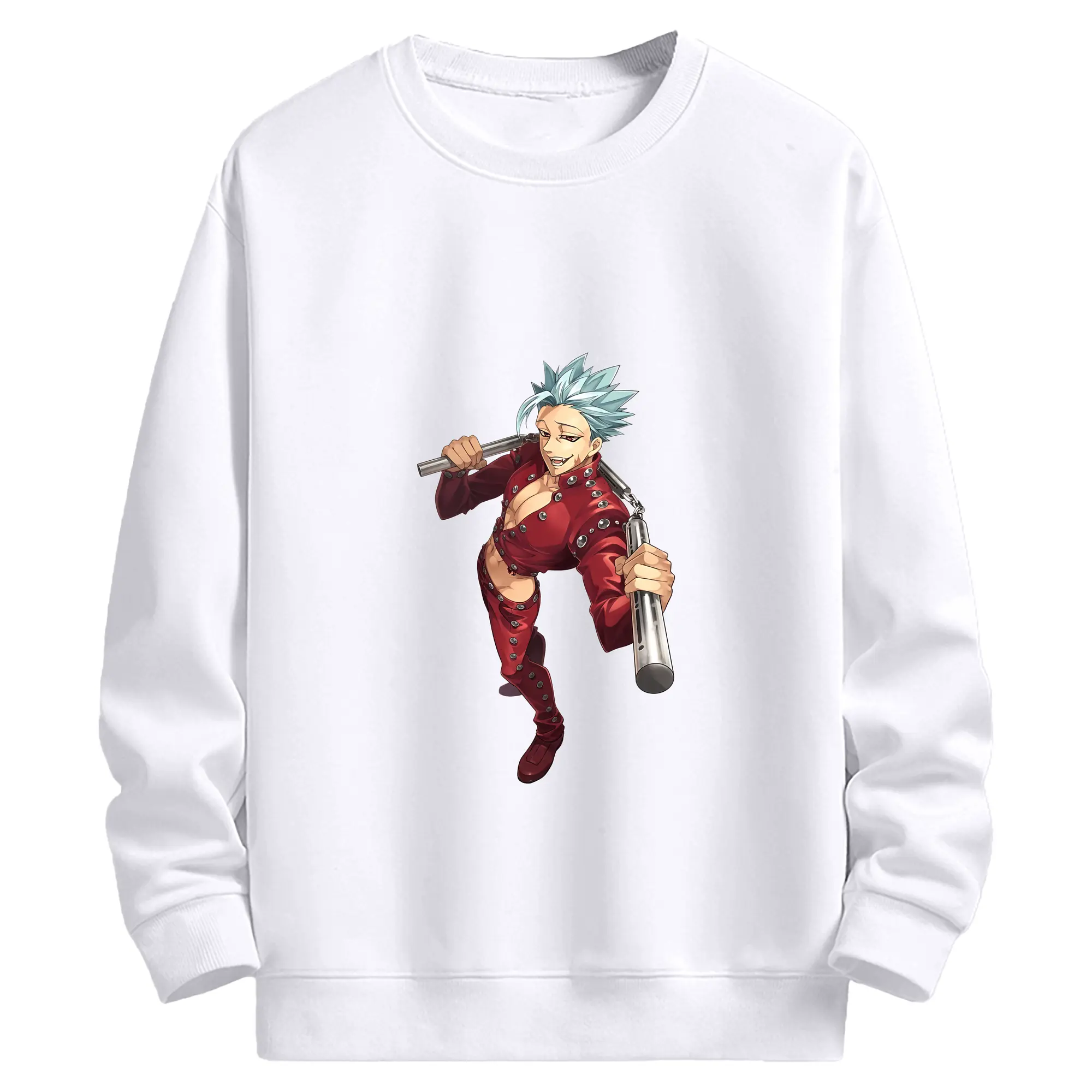 七つの大罪 グッズ バン - 高品質 クルーネック スウェット ・ コットン59％ ポリエステル41％ ・ ユニセックス 長袖 トレーナー ・ カジュアル デイリー スポーツ 散歩用