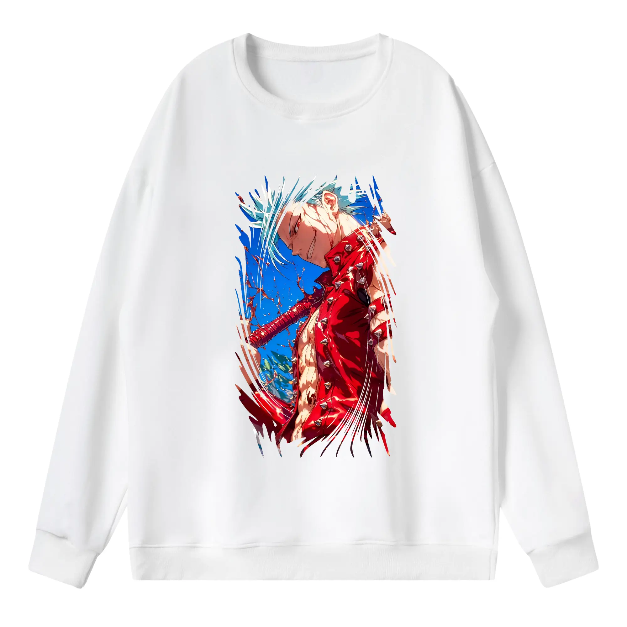 七つの大罪 グッズ バン - 薄手 クルーネック スウェット 裏毛260g · ポリエステル 春秋向け カジュアル 男女兼用 · トレーナー デイリー スポーツ 散歩に最適