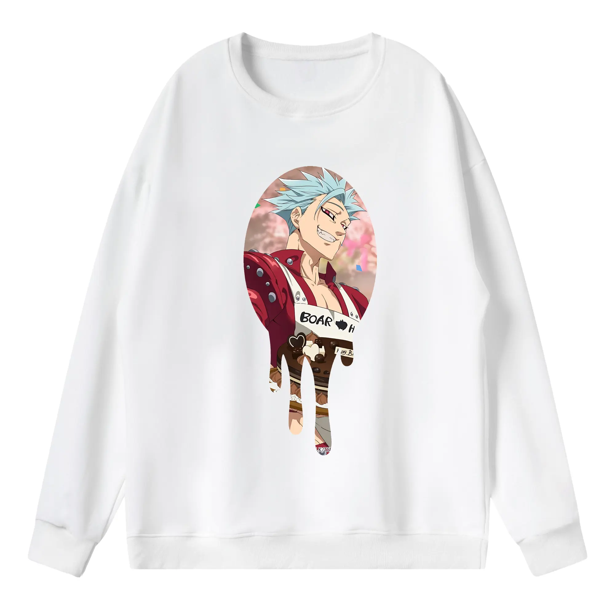 七つの大罪 グッズ バン - 薄手 クルーネック スウェット 裏毛260g · ポリエステル 春秋向け カジュアル 男女兼用 · トレーナー デイリー スポーツ 散歩に最適