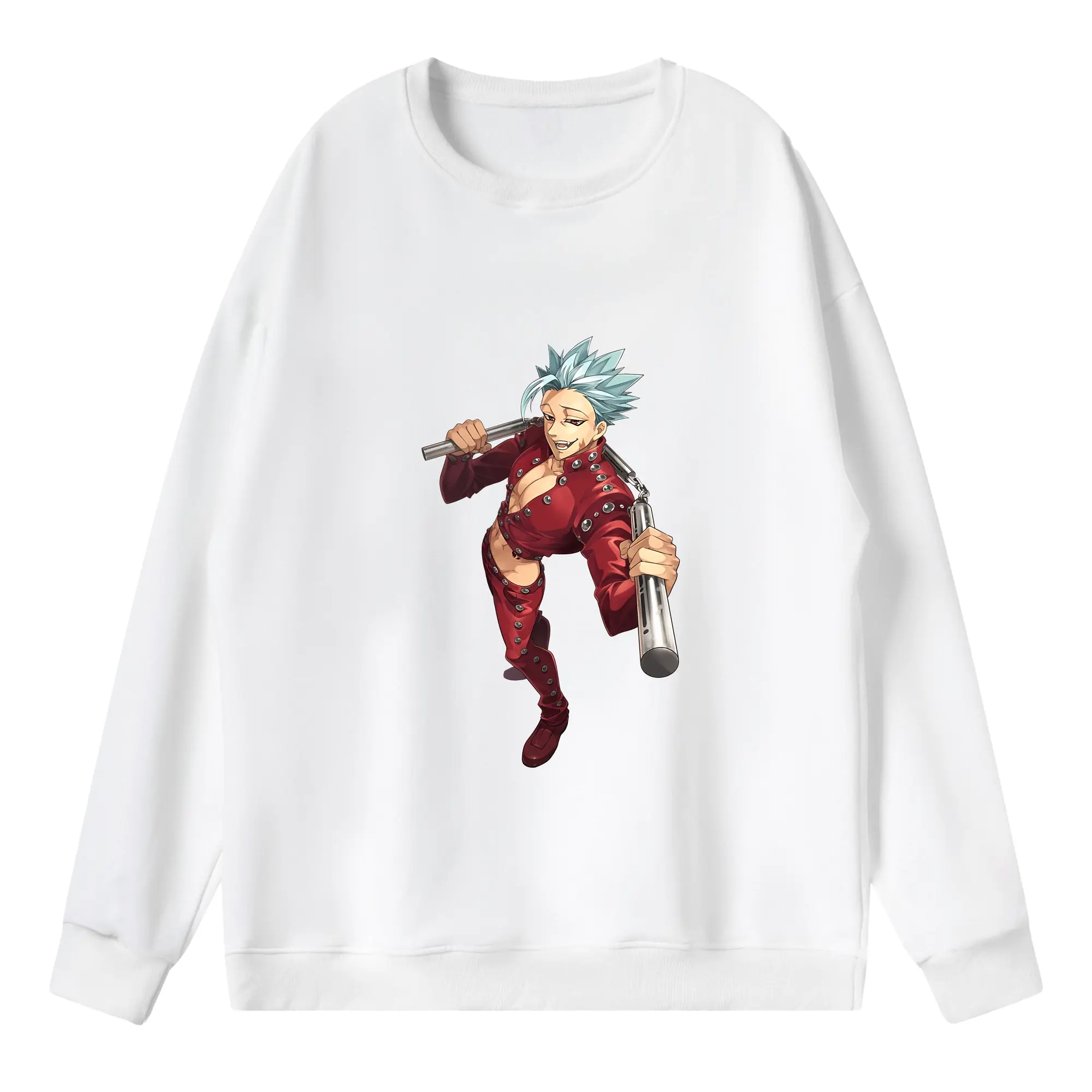 七つの大罪 グッズ バン - 薄手 クルーネック スウェット 裏毛260g · ポリエステル 春秋向け カジュアル 男女兼用 · トレーナー デイリー スポーツ 散歩に最適