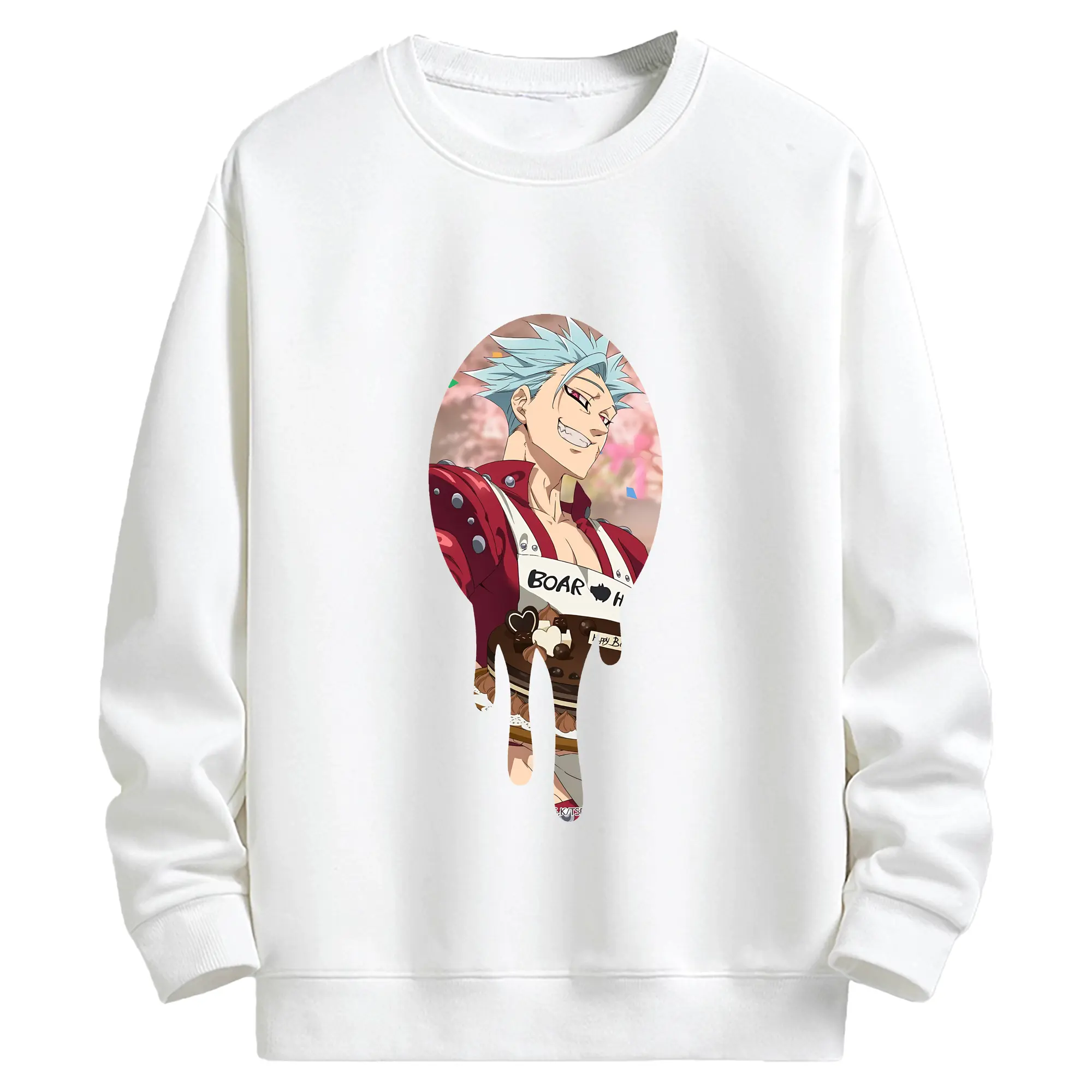 七つの大罪 グッズ バン - キッズ クルーネックスウェットシャツ ・ フロントプリント ・ 綿80％ ポリエステル20％ ・ 快適 通学 スポーツ 日常使い お散歩用