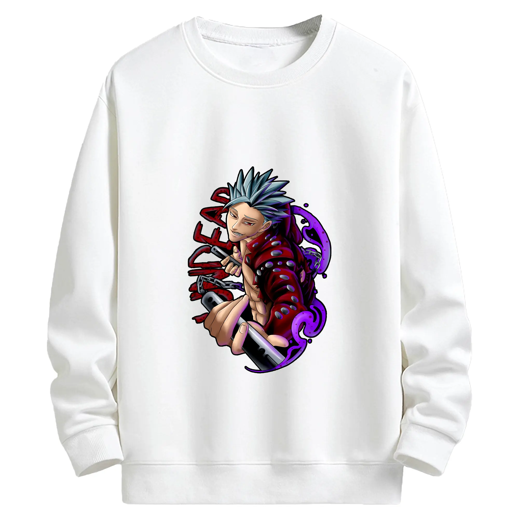 七つの大罪 グッズ バン - キッズ クルーネックスウェットシャツ ・ フロントプリント ・ 綿80％ ポリエステル20％ ・ 快適 通学 スポーツ 日常使い お散歩用