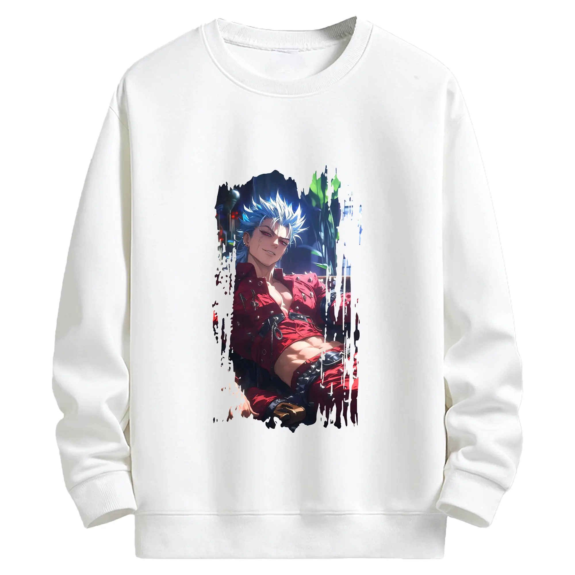 七つの大罪 グッズ バン - キッズ クルーネックスウェットシャツ ・ フロントプリント ・ 綿80％ ポリエステル20％ ・ 快適 通学 スポーツ 日常使い お散歩用