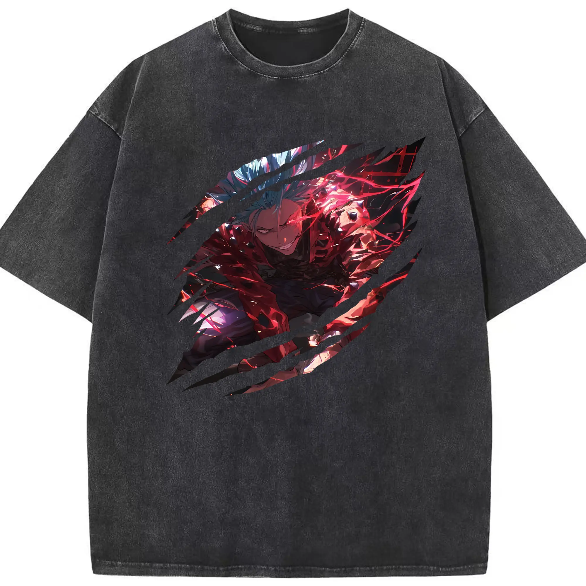 七つの大罪 グッズ バン - 綿100％ ヴィンテージ風 半袖Tシャツ ・ フロントプリント ・ 柔らか肌触り ・ 通気性 快適 ・ スポーツ カジュアル 外出用