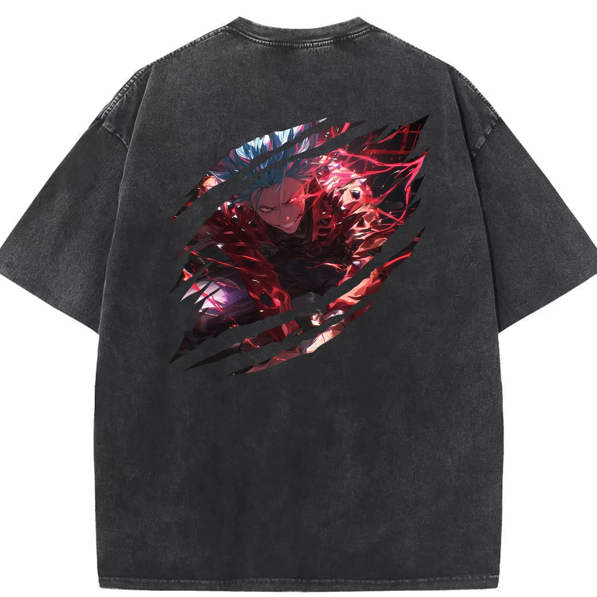 七つの大罪 グッズ バン - 綿100％ ヴィンテージ風 半袖Tシャツ ・ 背面プリント ・ 柔らか肌触り ・ 通気性 快適 ・ スポーツ カジュアル 外出用