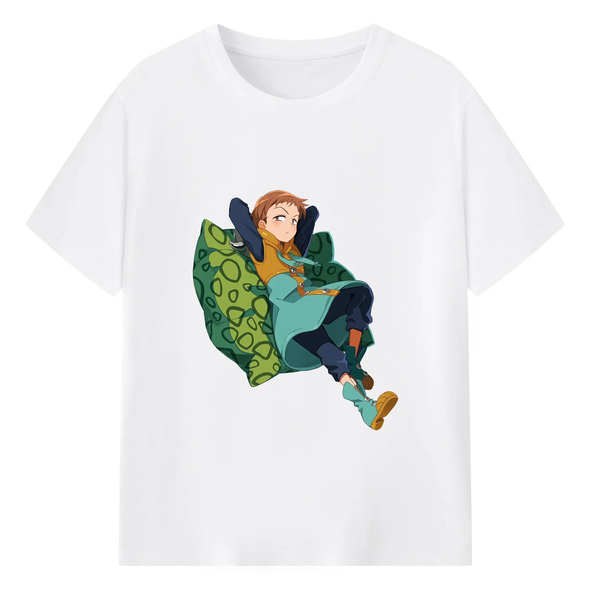 七つの大罪 グッズ キング - 綿100％ 半袖Tシャツ ・ フロントプリント ・ 快適 通気性 ・ 日常使い 散歩 スポーツ用