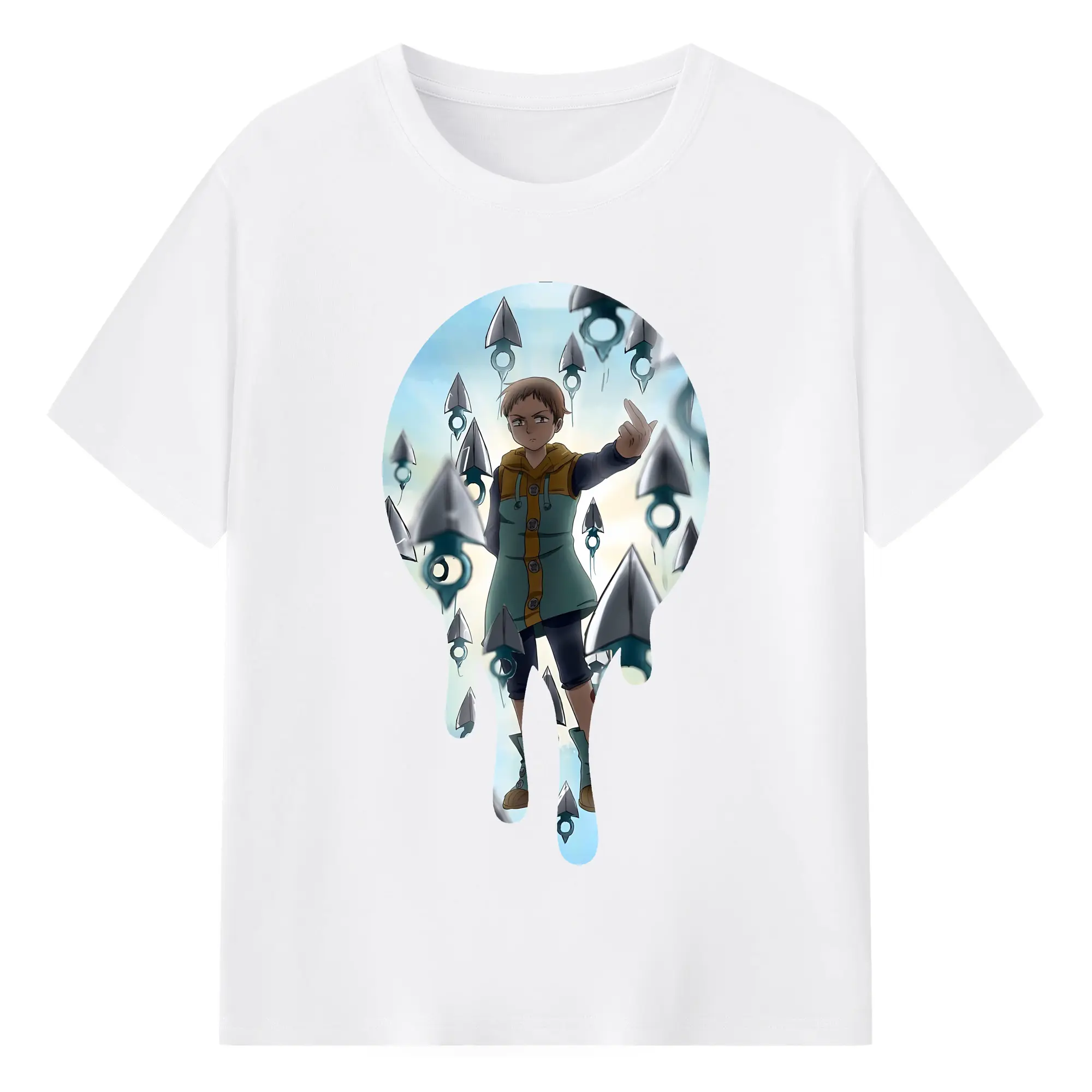 七つの大罪 グッズ キング - 綿100％ 半袖Tシャツ ・ フロントプリント ・ 快適 通気性 ・ 日常使い 散歩 スポーツ用