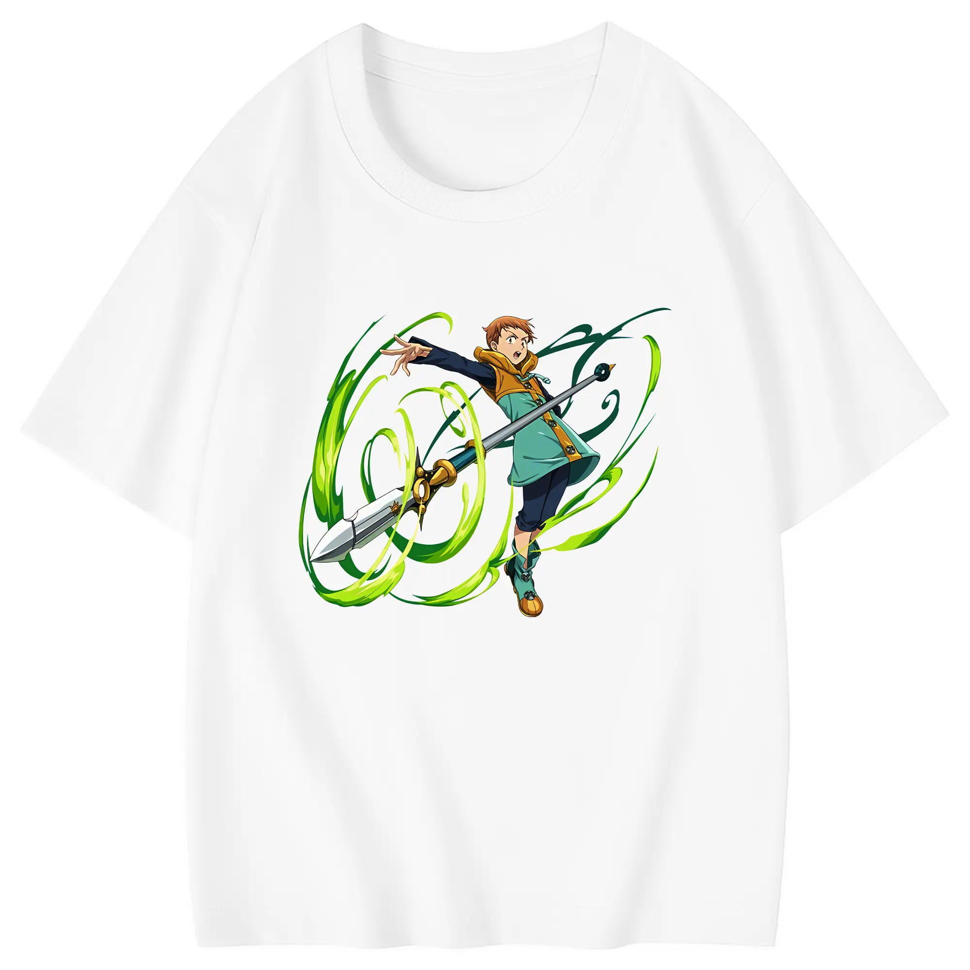 七つの大罪 グッズ キング - 綿100％ キッズTシャツ ・ フロントプリント ・ 快適 通気性 ・ スポーツ カジュアル 散歩用