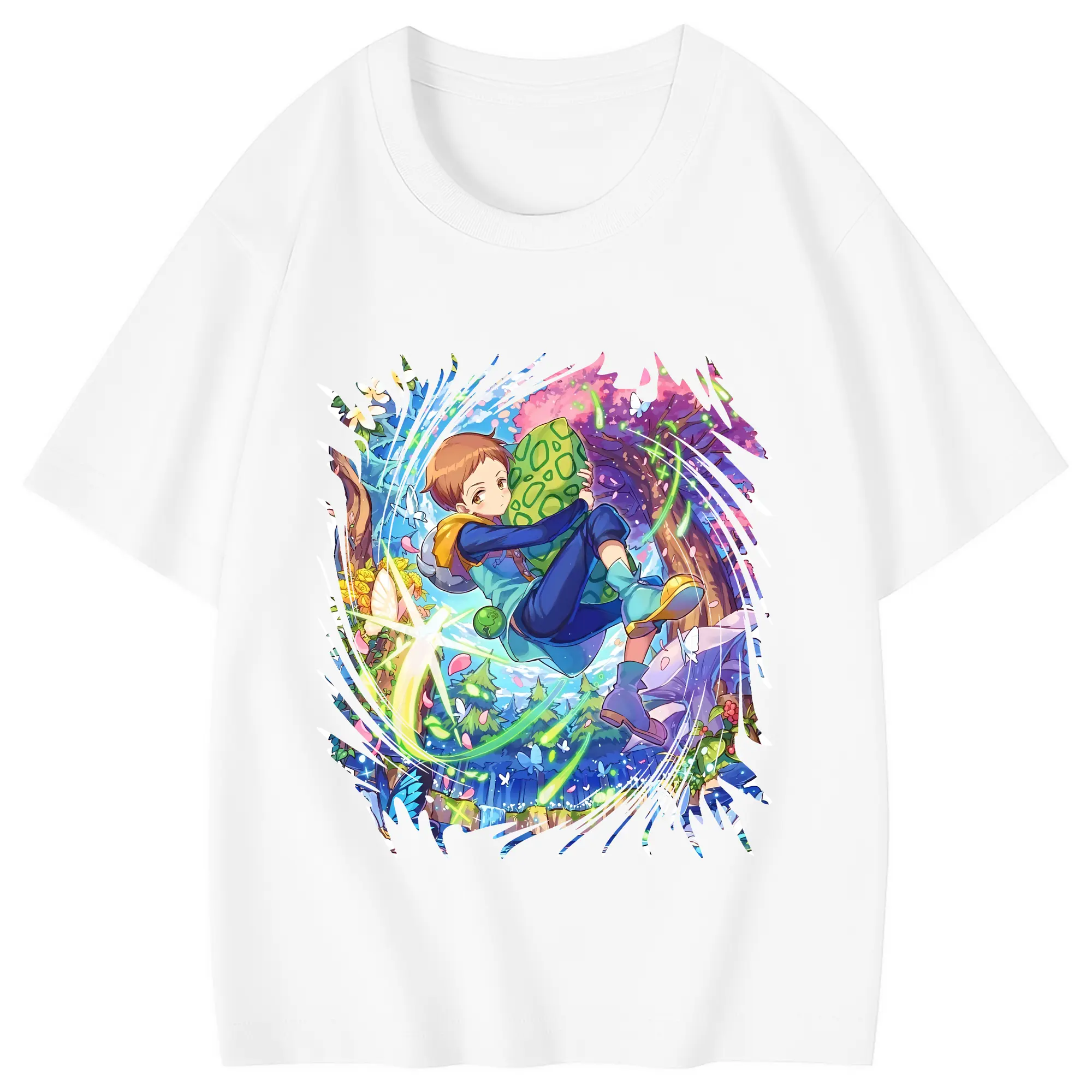 七つの大罪 グッズ キング - 綿100％ キッズTシャツ ・ フロントプリント ・ 快適 通気性 ・ スポーツ カジュアル 散歩用