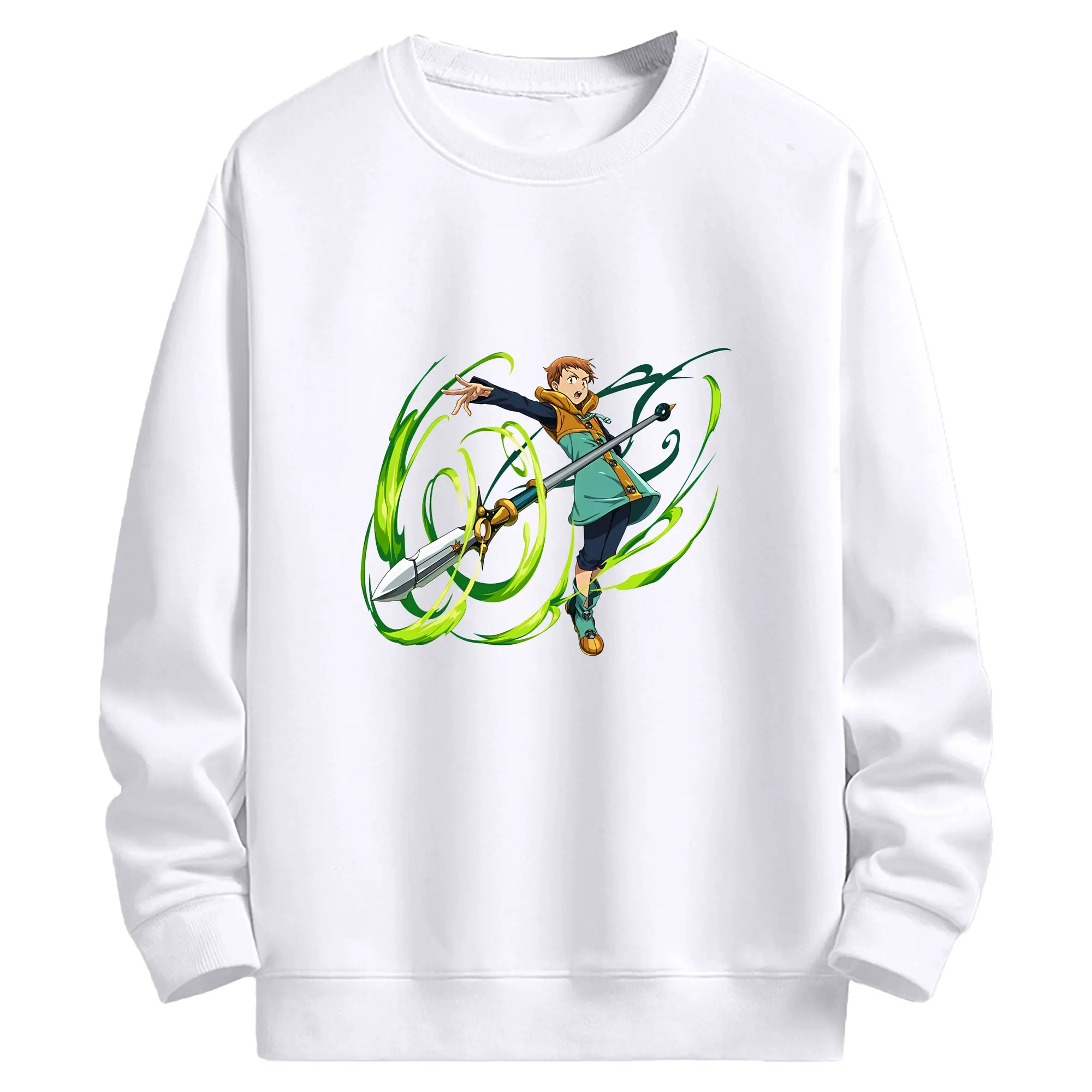 七つの大罪 グッズ キング - 高品質 クルーネック スウェット ・ コットン59％ ポリエステル41％ ・ ユニセックス 長袖 トレーナー ・ カジュアル デイリー スポーツ 散歩用