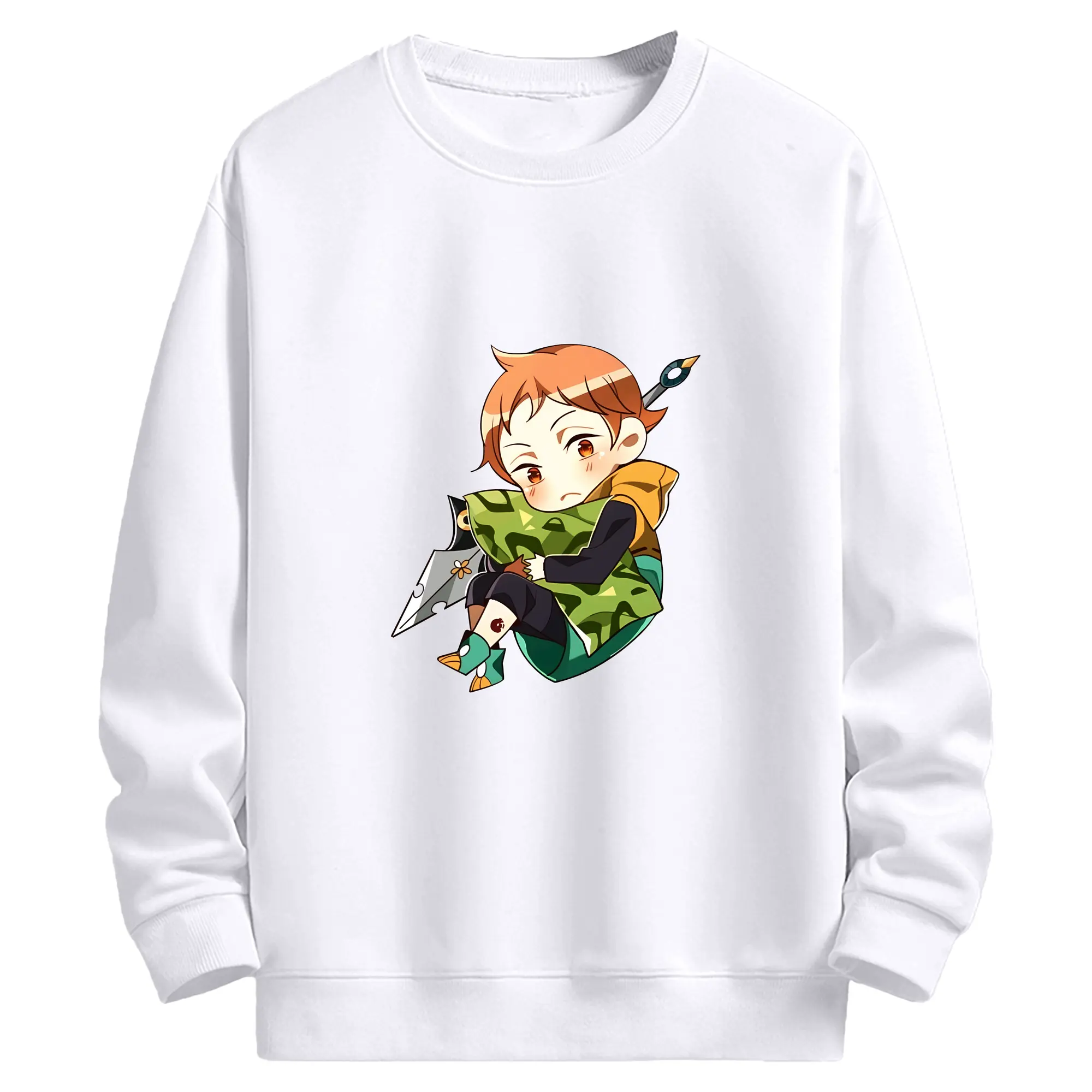 七つの大罪 グッズ キング - 高品質 クルーネック スウェット ・ コットン59％ ポリエステル41％ ・ ユニセックス 長袖 トレーナー ・ カジュアル デイリー スポーツ 散歩用