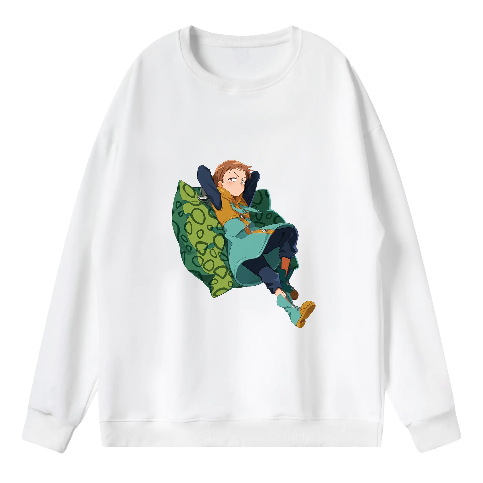 七つの大罪 グッズ キング - 薄手 クルーネック スウェット 裏毛260g · ポリエステル 春秋向け カジュアル 男女兼用 · トレーナー デイリー スポーツ 散歩に最適