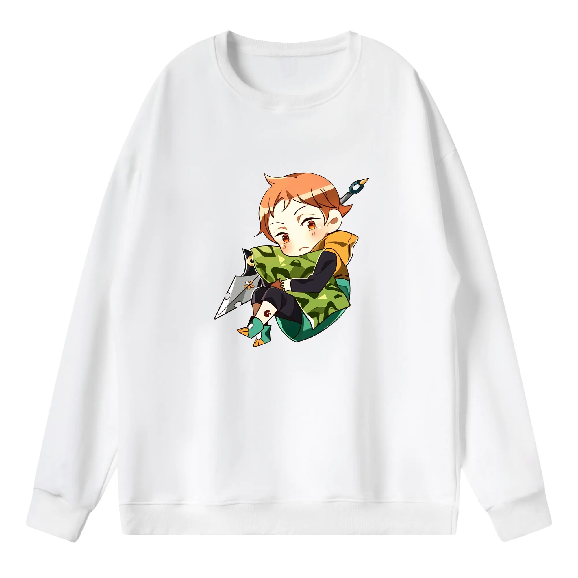 七つの大罪 グッズ キング - 薄手 クルーネック スウェット 裏毛260g · ポリエステル 春秋向け カジュアル 男女兼用 · トレーナー デイリー スポーツ 散歩に最適