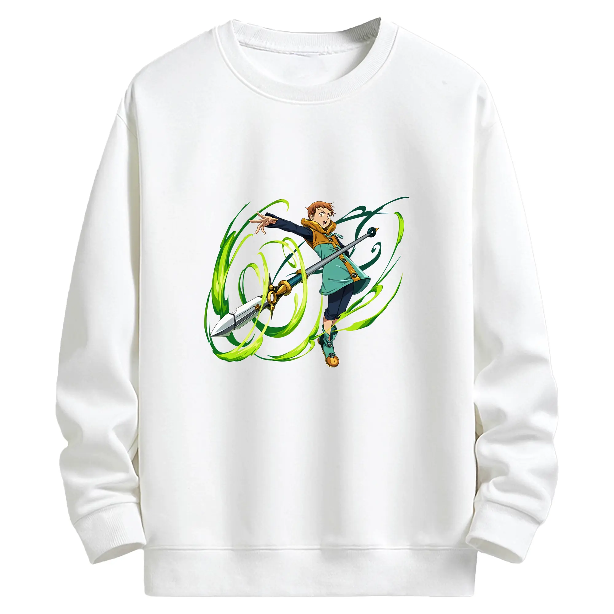 七つの大罪 グッズ キング - キッズ クルーネックスウェットシャツ ・ フロントプリント ・ 綿80％ ポリエステル20％ ・ 快適 通学 スポーツ 日常使い お散歩用