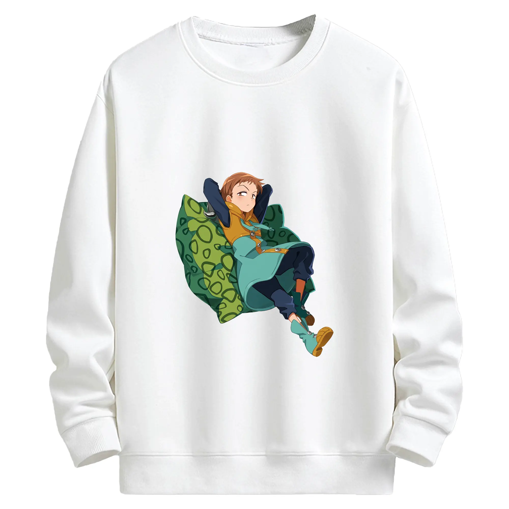 七つの大罪 グッズ キング - キッズ クルーネックスウェットシャツ ・ フロントプリント ・ 綿80％ ポリエステル20％ ・ 快適 通学 スポーツ 日常使い お散歩用