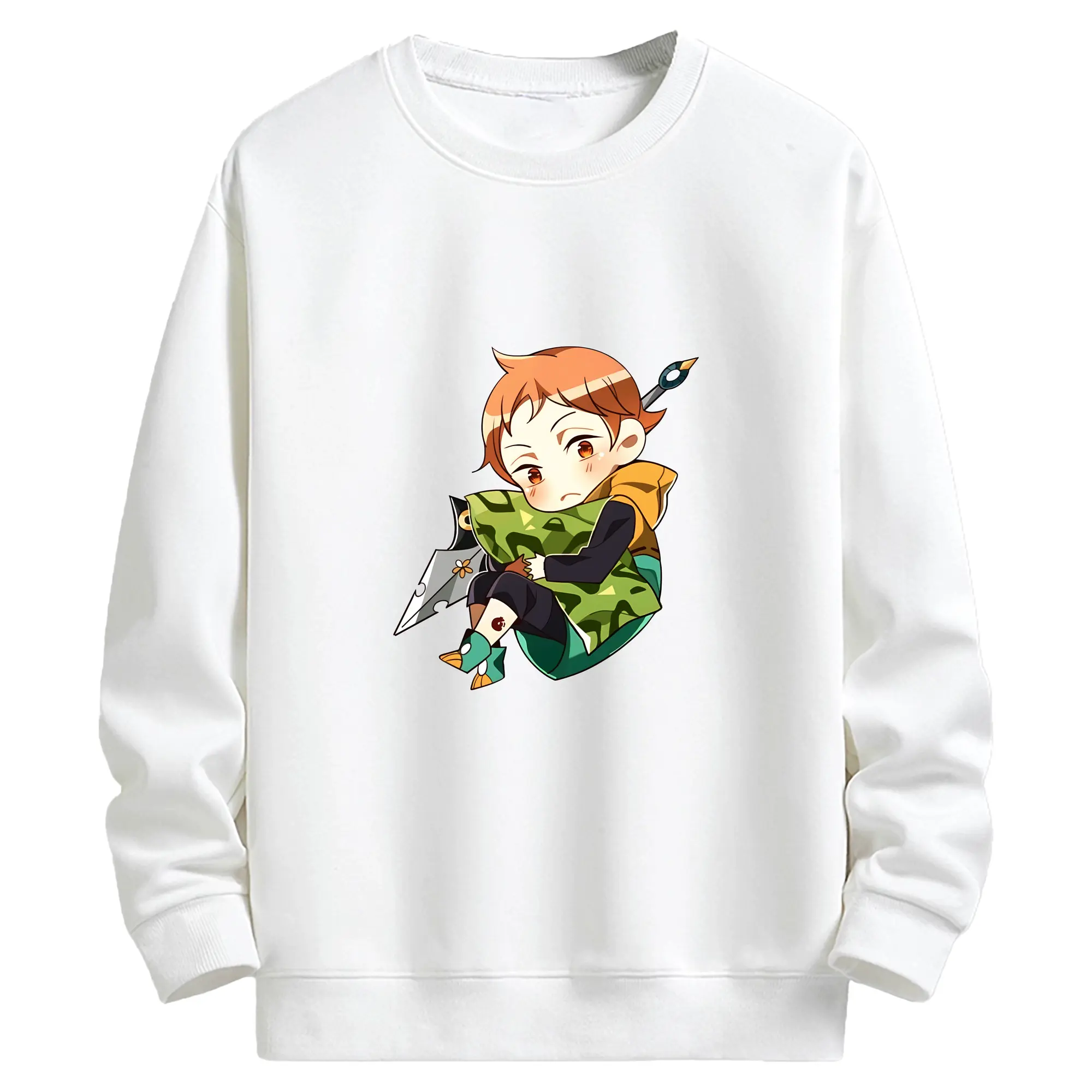 七つの大罪 グッズ キング - キッズ クルーネックスウェットシャツ ・ フロントプリント ・ 綿80％ ポリエステル20％ ・ 快適 通学 スポーツ 日常使い お散歩用