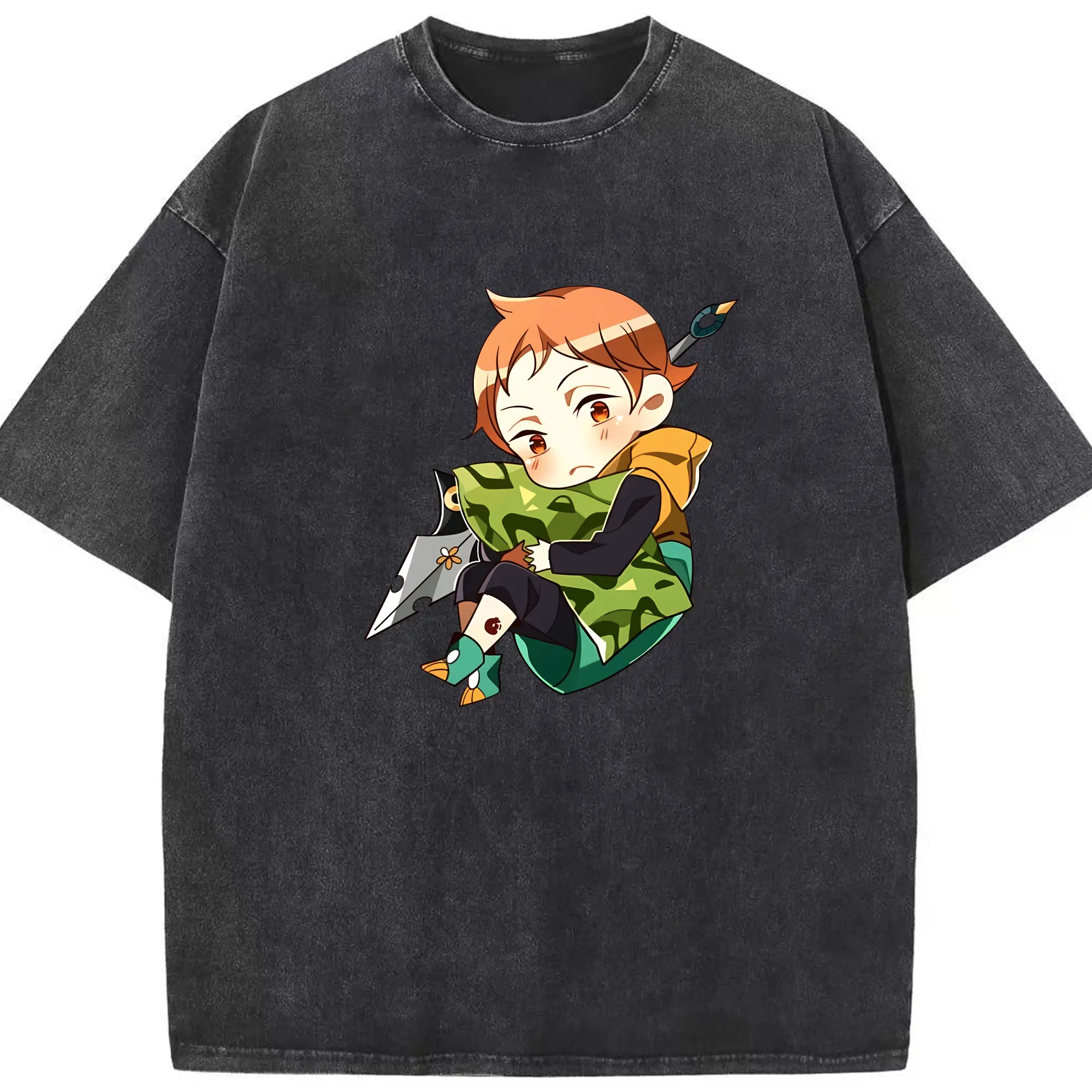 七つの大罪 グッズ キング - 綿100％ ヴィンテージ風 半袖Tシャツ ・ フロントプリント ・ 柔らか肌触り ・ 通気性 快適 ・ スポーツ カジュアル 外出用