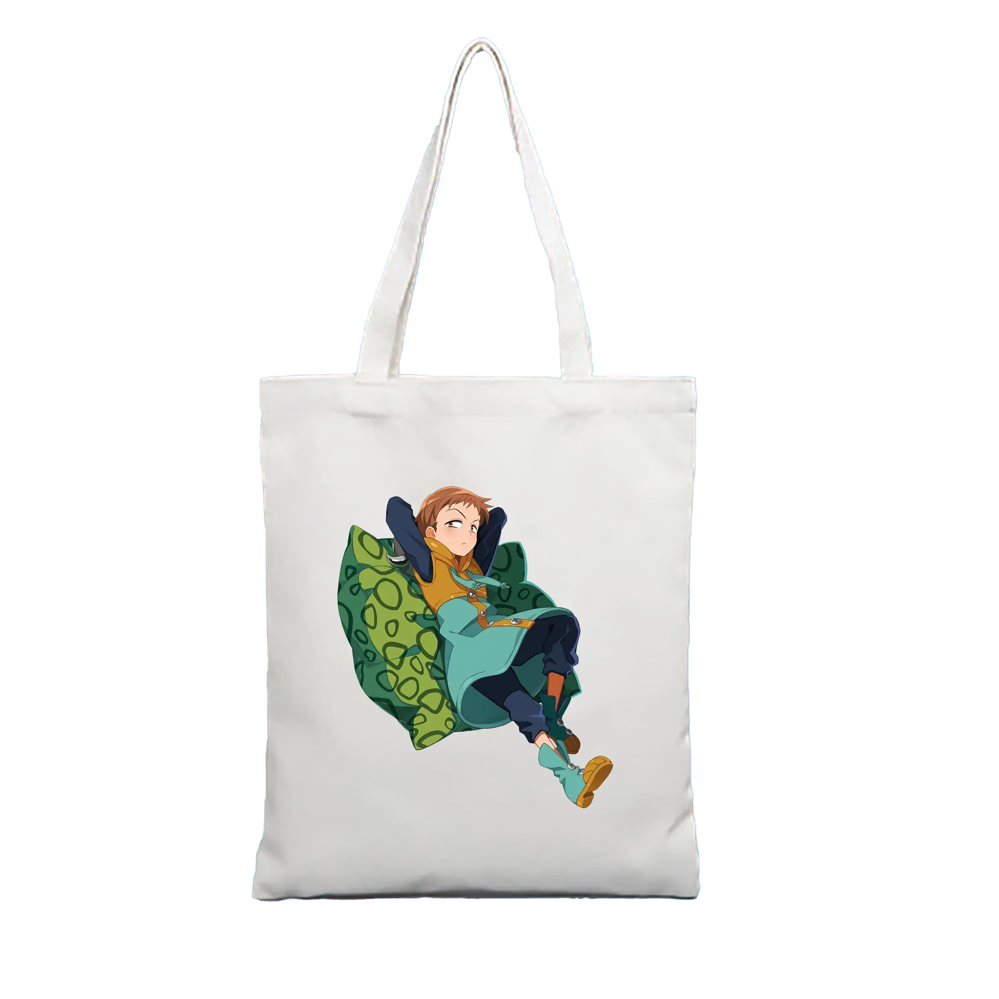 七つの大罪 グッズ キング - 縦型キャンバス手提げバッグ（トートバッグ） ・ キャンバス素材 ・ ショッピング用 ・ 軽量 丈夫 お手入れ簡単