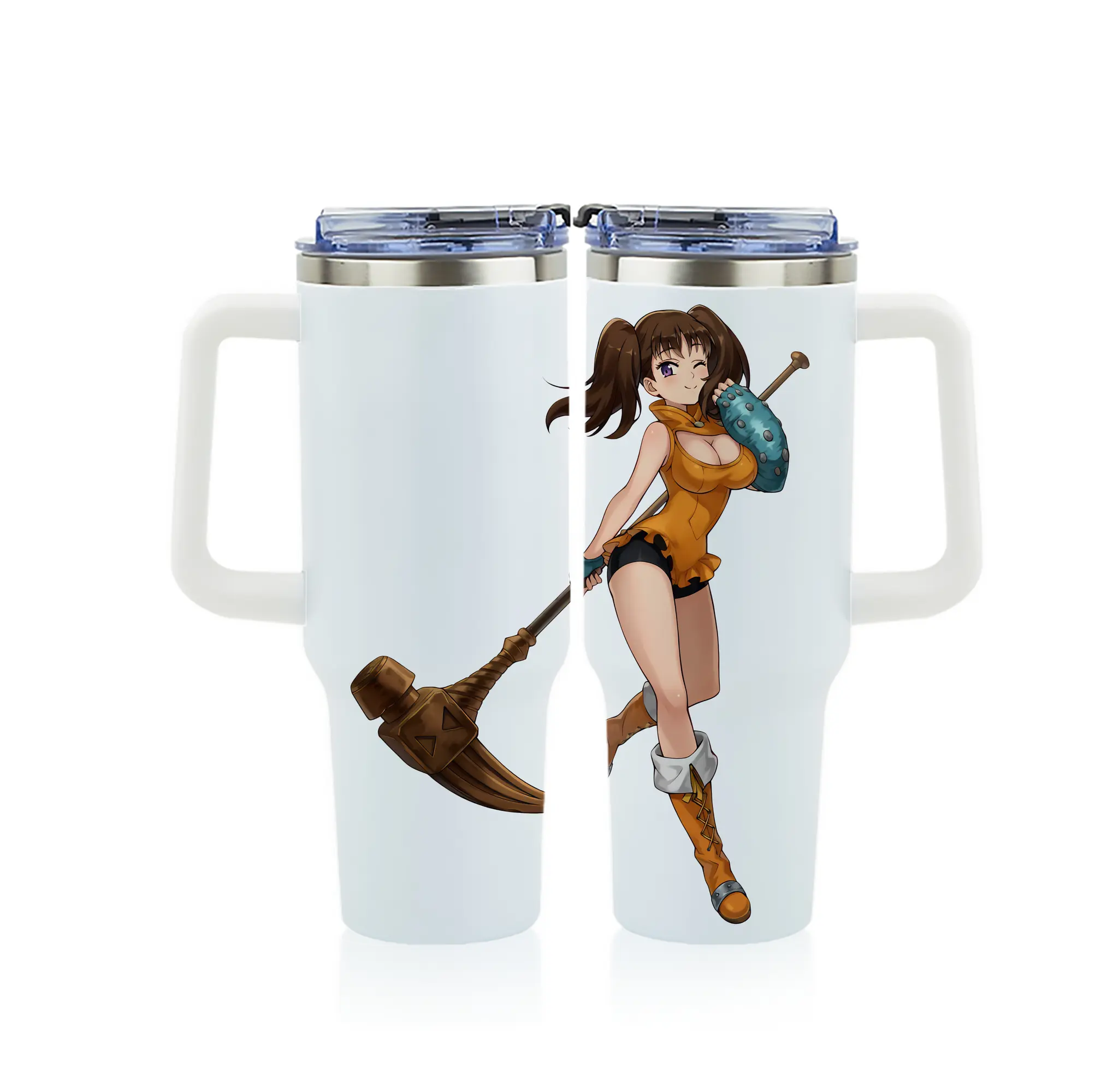 七つの大罪 グッズ ディアンヌ - 1200mL フルプリント車用タンブラー ・ 304ステンレス 内側 ・ 201ステンレス 外側 ・ 保温 保冷 ・ 通勤 ドライブ アウトドア用