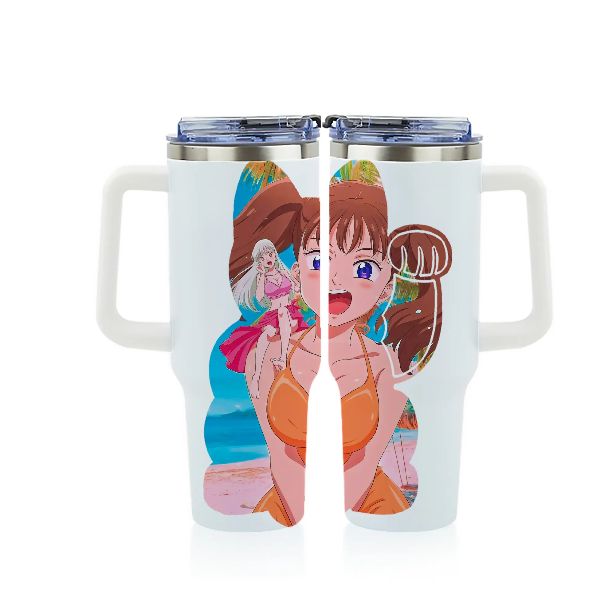 七つの大罪 グッズ ディアンヌ - 1200mL フルプリント車用タンブラー ・ 304ステンレス 内側 ・ 201ステンレス 外側 ・ 保温 保冷 ・ 通勤 ドライブ アウトドア用