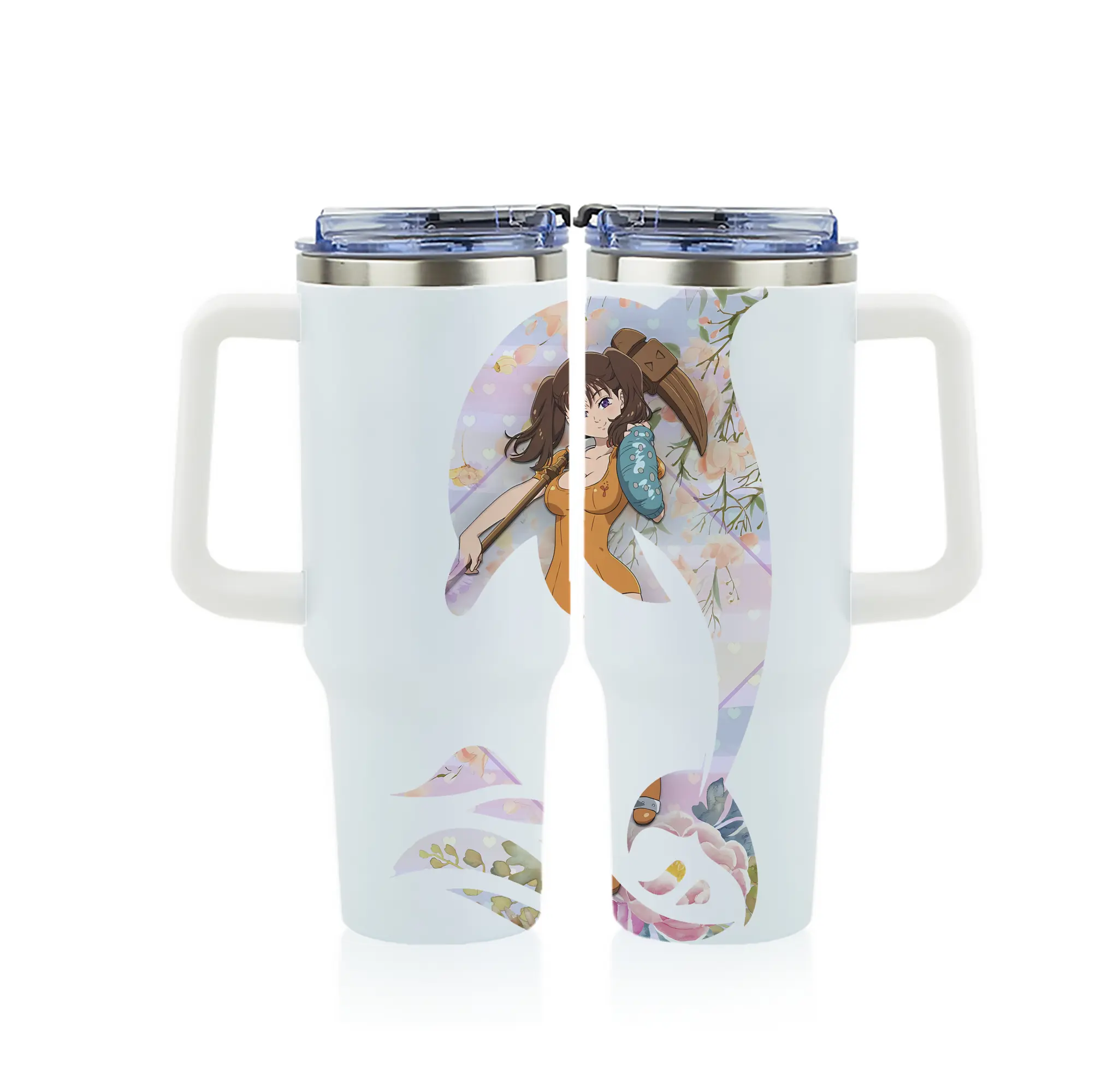 七つの大罪 グッズ ディアンヌ - 1200mL フルプリント車用タンブラー ・ 304ステンレス 内側 ・ 201ステンレス 外側 ・ 保温 保冷 ・ 通勤 ドライブ アウトドア用