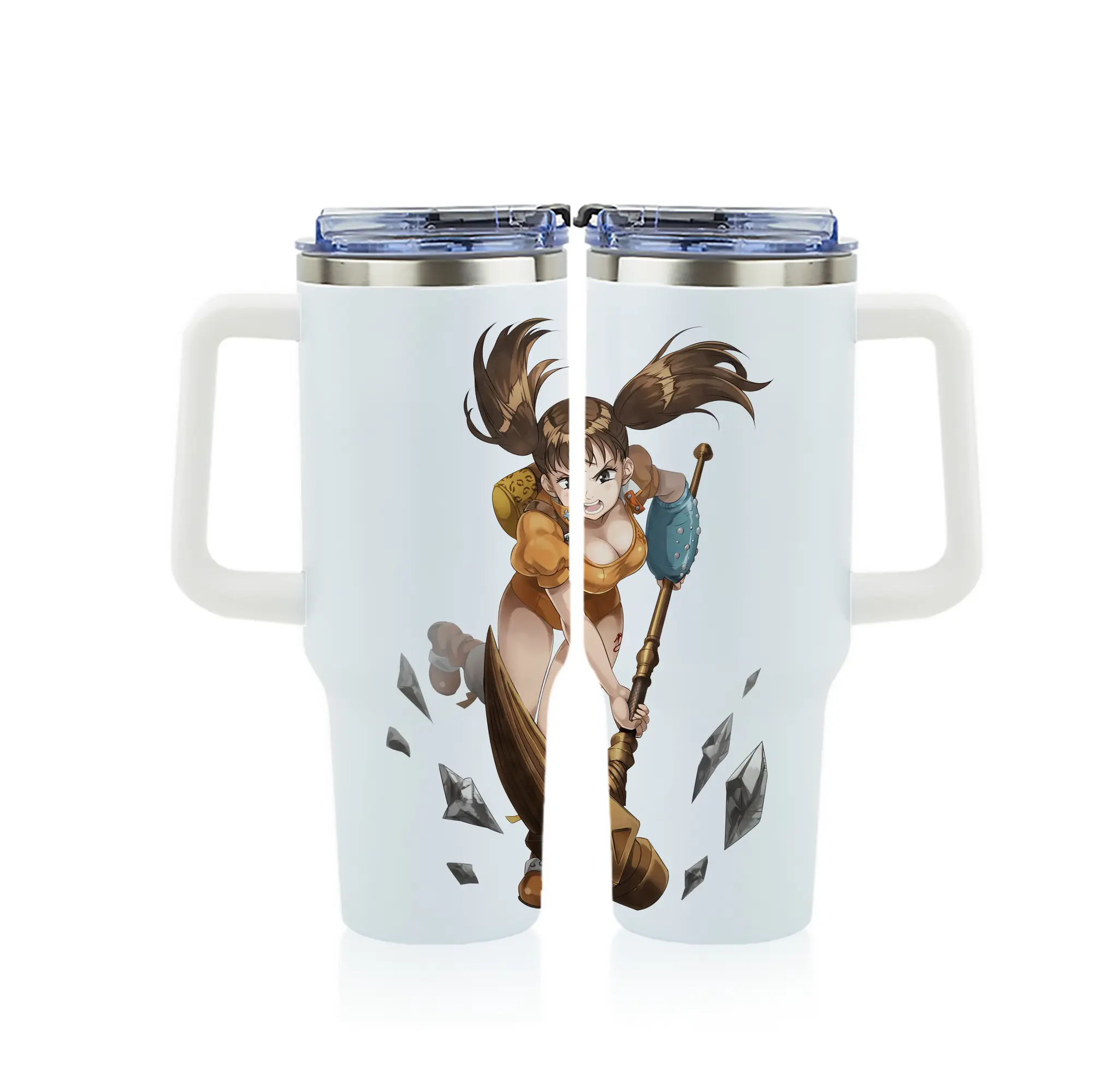 七つの大罪 グッズ ディアンヌ - 1200mL フルプリント車用タンブラー ・ 304ステンレス 内側 ・ 201ステンレス 外側 ・ 保温 保冷 ・ 通勤 ドライブ アウトドア用