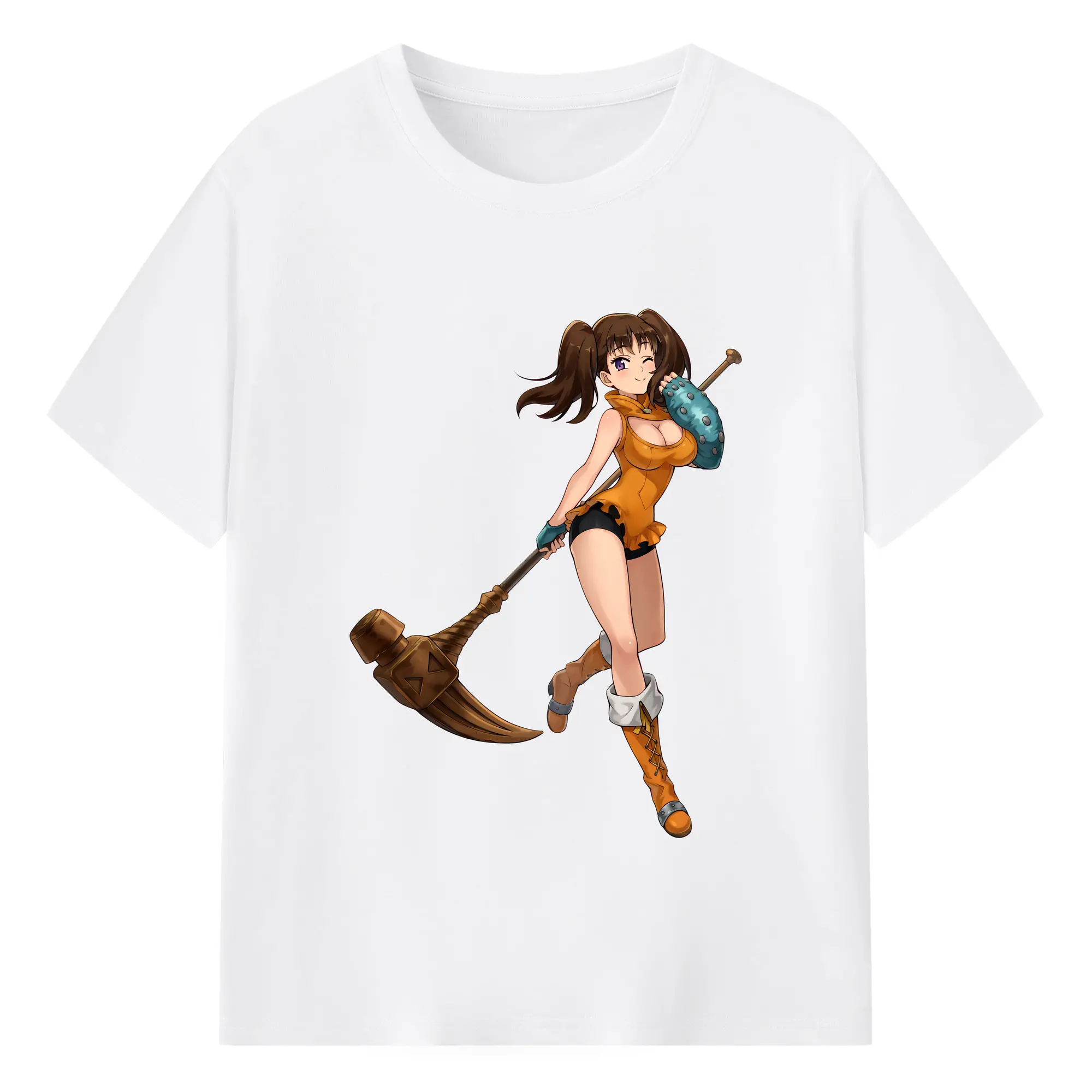 七つの大罪 グッズ ディアンヌ - 綿100％ 半袖Tシャツ ・ フロントプリント ・ 快適 通気性 ・ 日常使い 散歩 スポーツ用