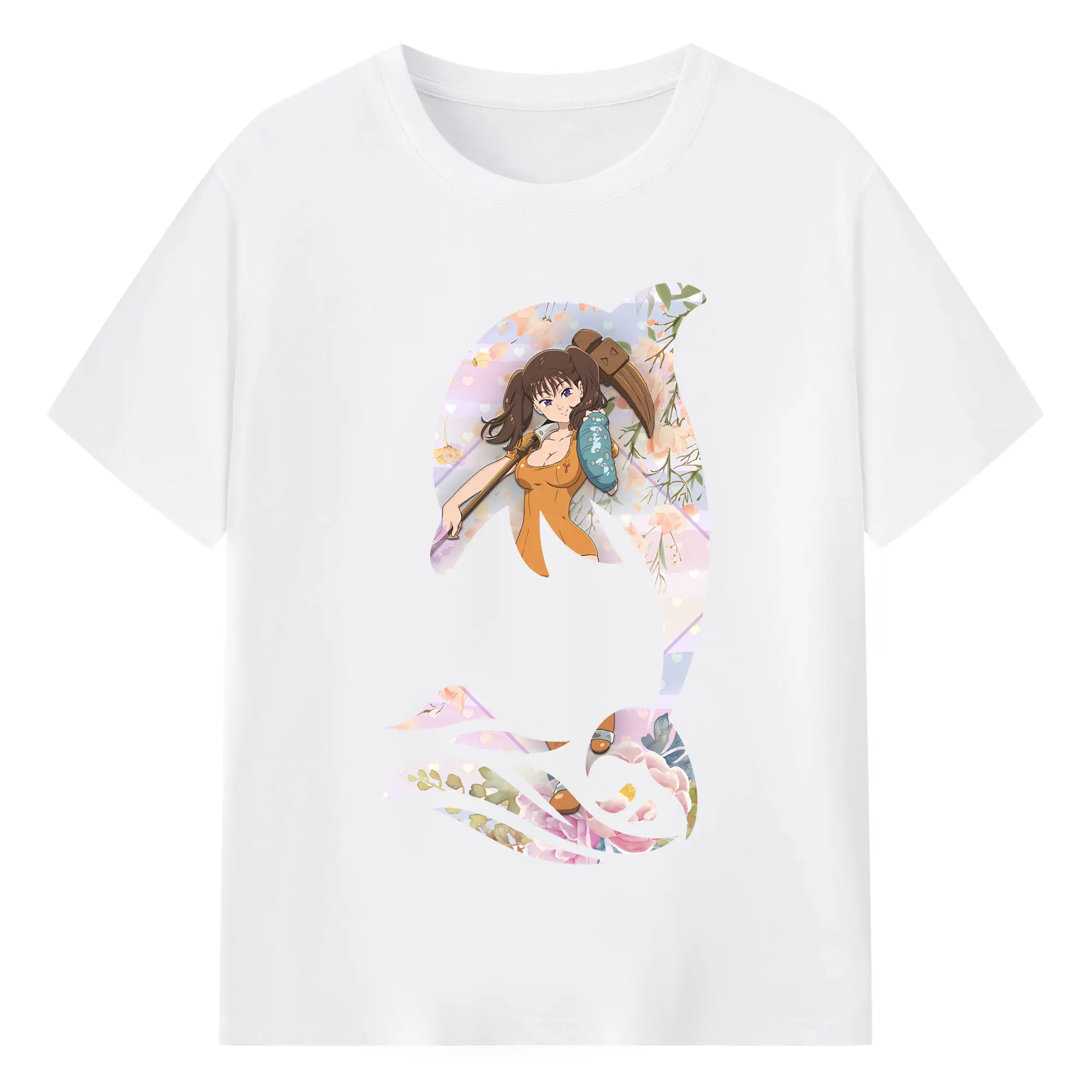 七つの大罪 グッズ ディアンヌ - 綿100％ 半袖Tシャツ ・ フロントプリント ・ 快適 通気性 ・ 日常使い 散歩 スポーツ用