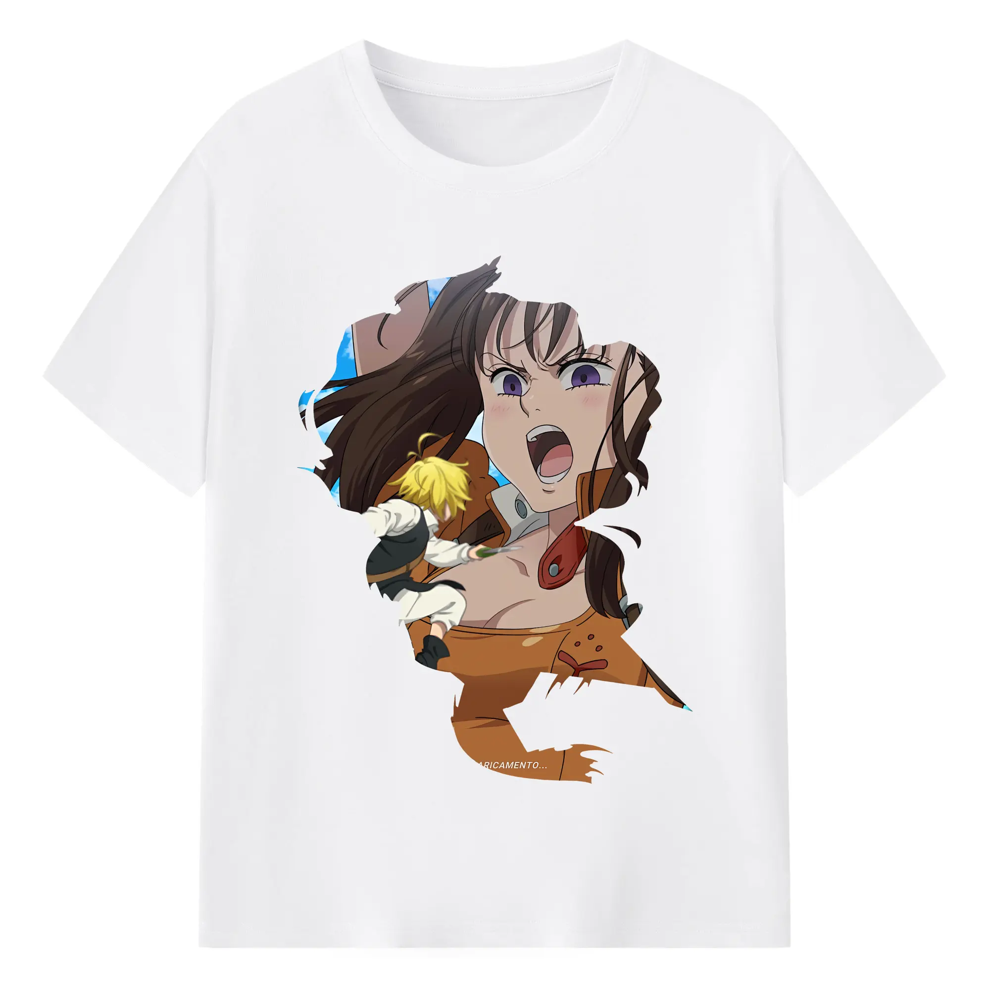 七つの大罪 グッズ ディアンヌ - 綿100％ 半袖Tシャツ ・ フロントプリント ・ 快適 通気性 ・ 日常使い 散歩 スポーツ用