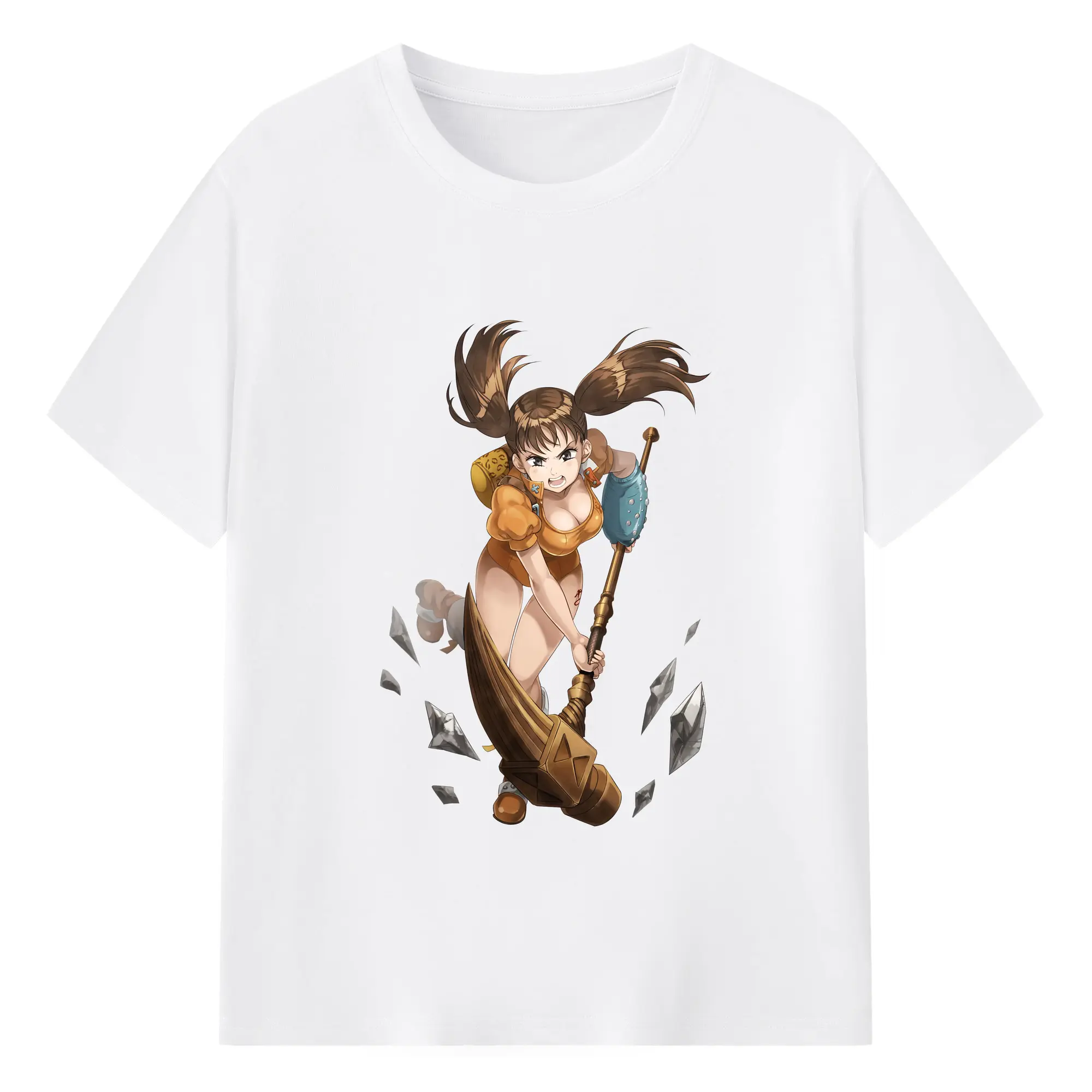 七つの大罪 グッズ ディアンヌ - 綿100％ 半袖Tシャツ ・ フロントプリント ・ 快適 通気性 ・ 日常使い 散歩 スポーツ用