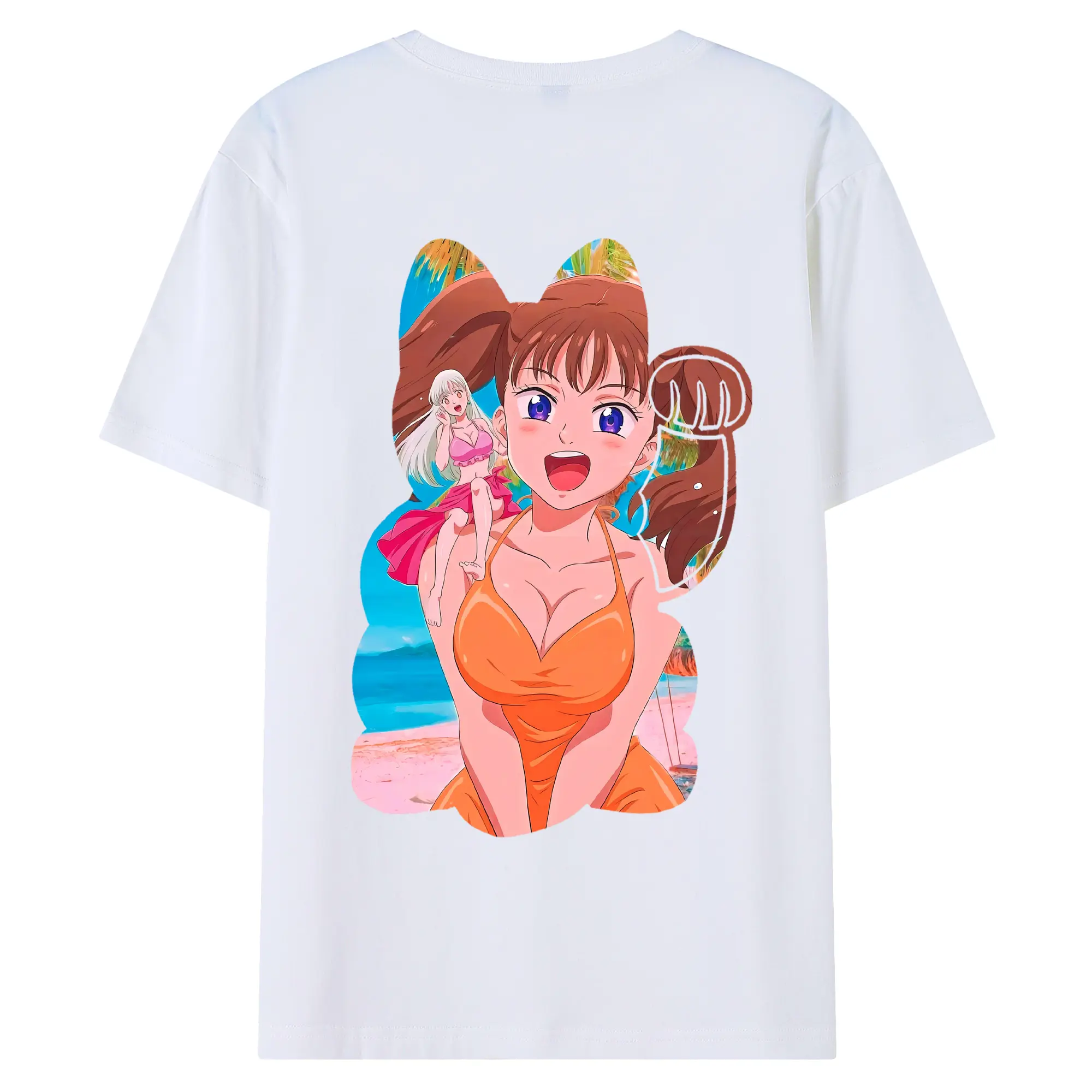 七つの大罪 グッズ ディアンヌ - 綿100％ 半袖Tシャツ ・ バックプリント ・ 快適 通気性 ・ 日常使い 散歩 スポーツ用