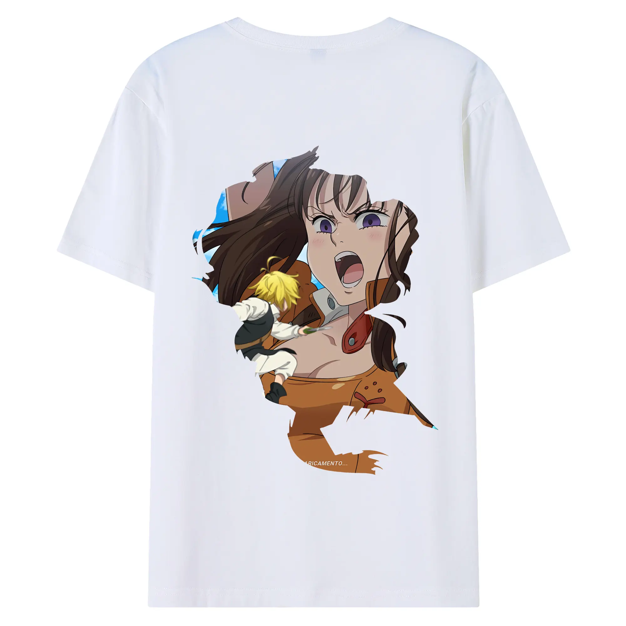 七つの大罪 グッズ ディアンヌ - 綿100％ 半袖Tシャツ ・ バックプリント ・ 快適 通気性 ・ 日常使い 散歩 スポーツ用