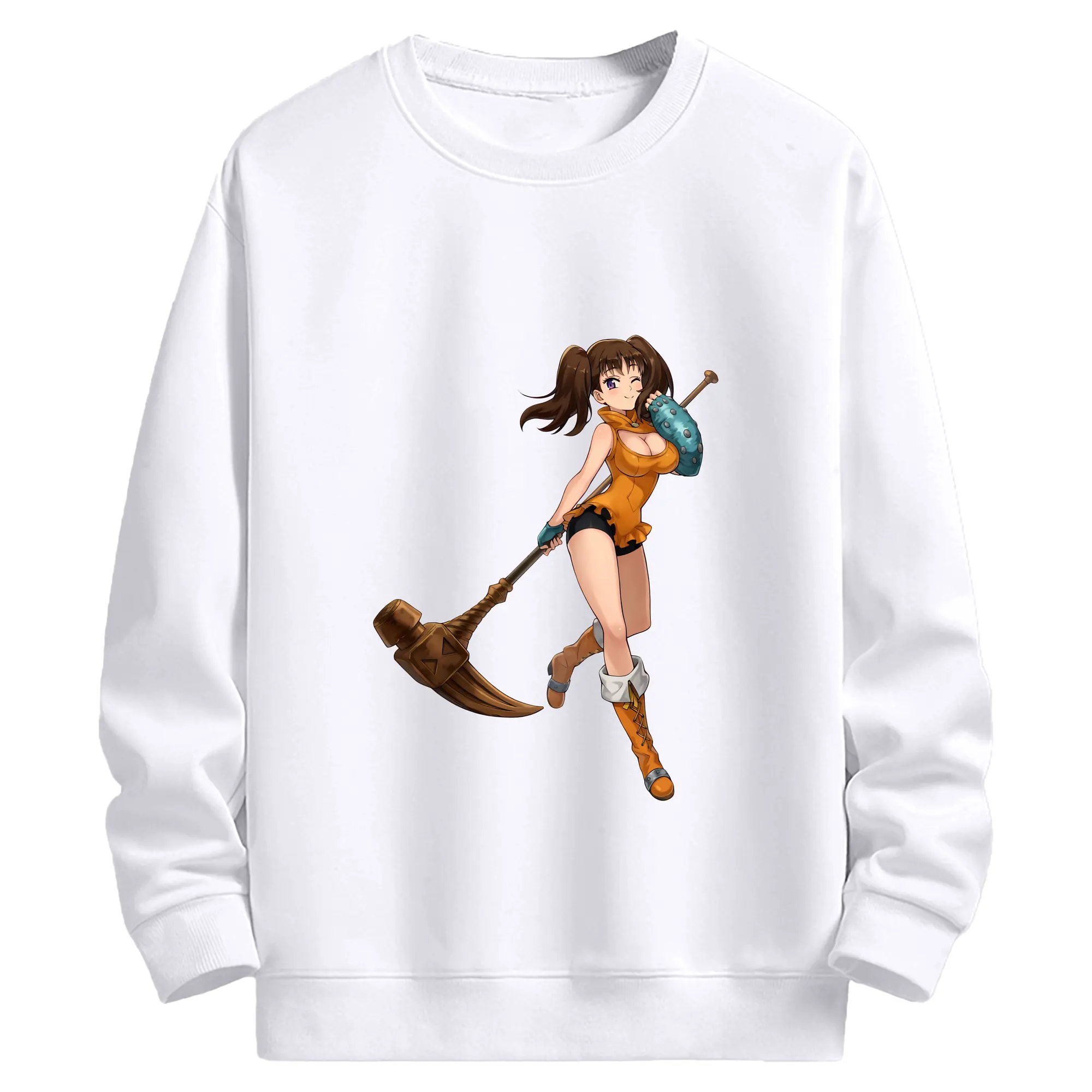 七つの大罪 グッズ ディアンヌ - 高品質 クルーネック スウェット ・ コットン59％ ポリエステル41％ ・ ユニセックス 長袖 トレーナー ・ カジュアル デイリー スポーツ 散歩用