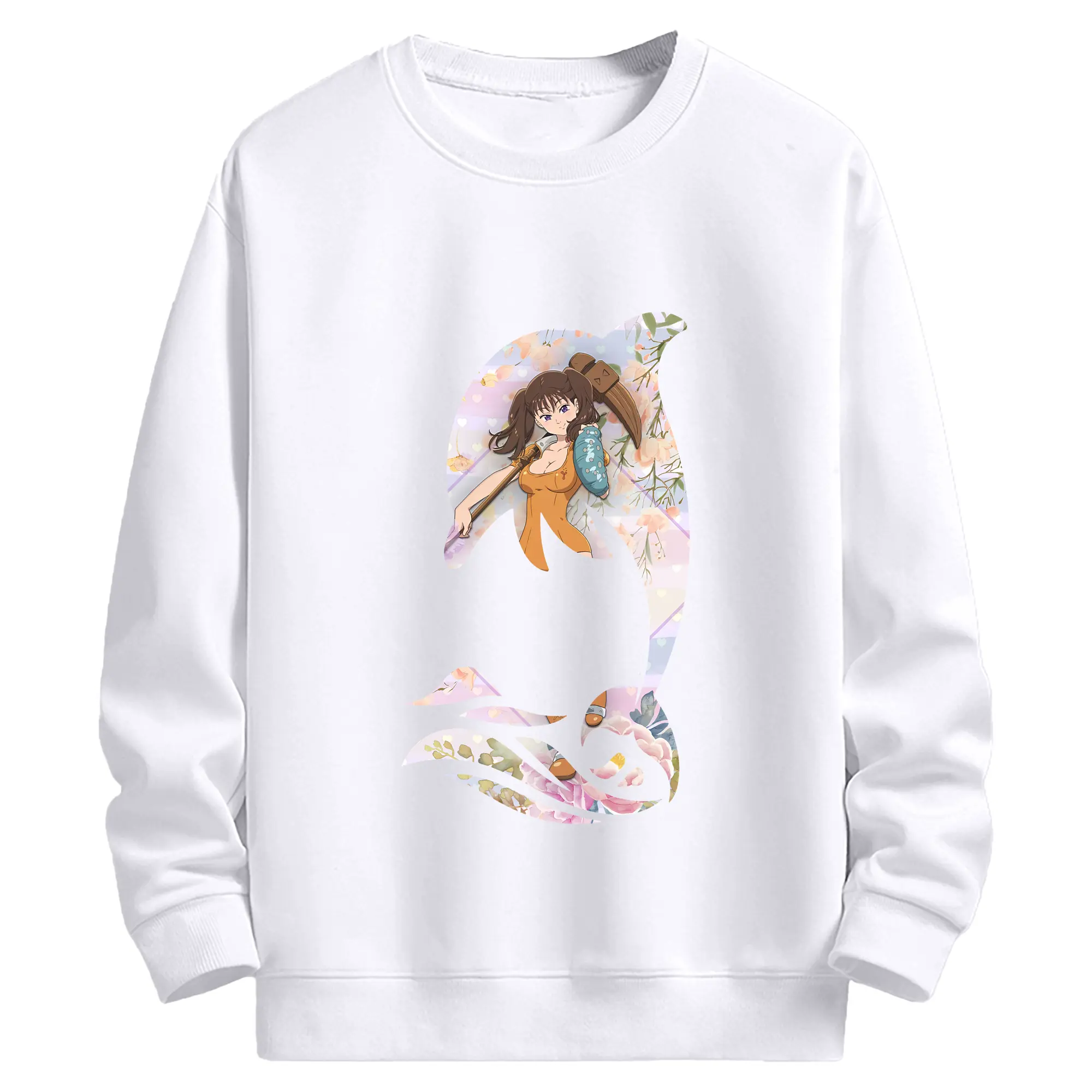 七つの大罪 グッズ ディアンヌ - 高品質 クルーネック スウェット ・ コットン59％ ポリエステル41％ ・ ユニセックス 長袖 トレーナー ・ カジュアル デイリー スポーツ 散歩用