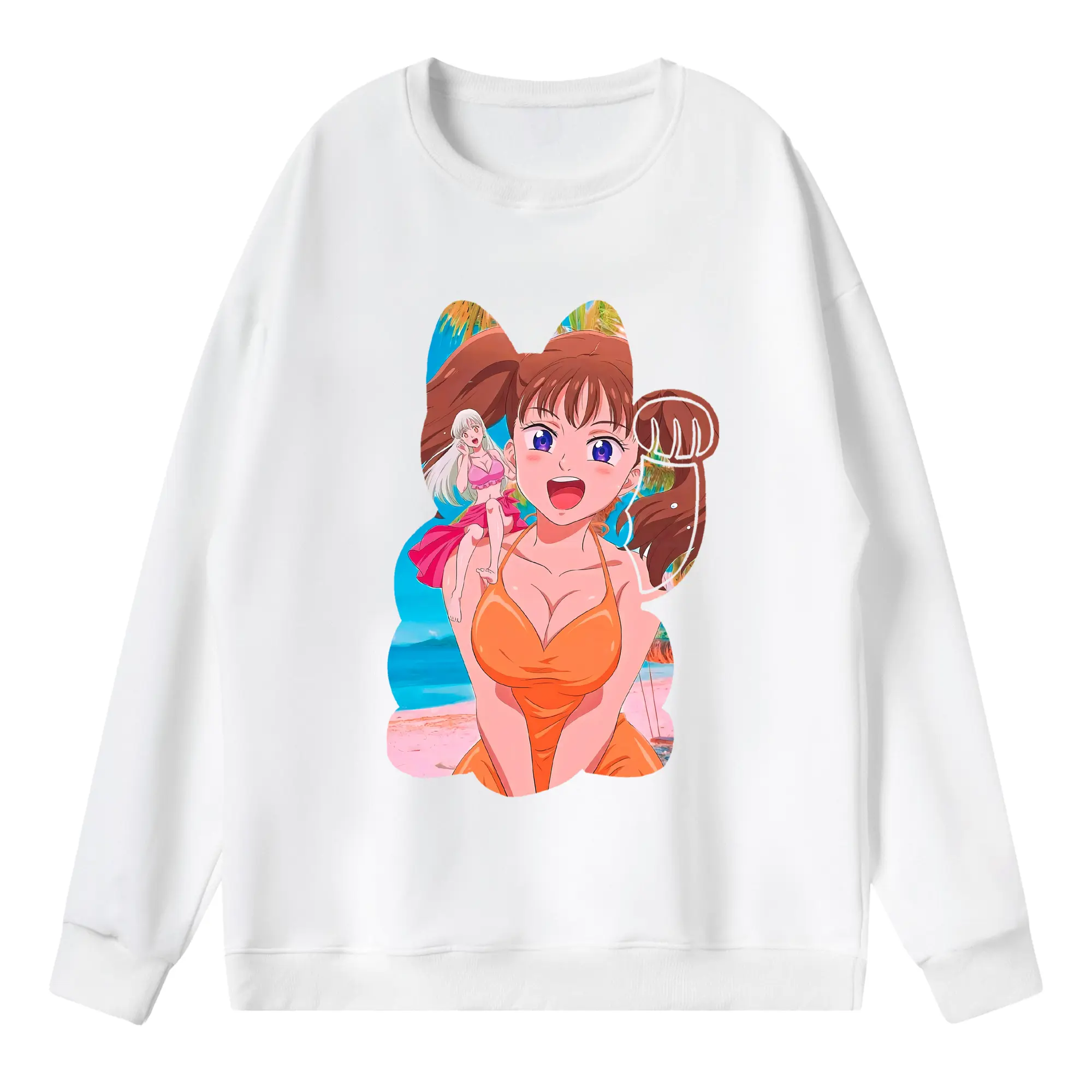 七つの大罪 グッズ ディアンヌ - 薄手 クルーネック スウェット 裏毛260g · ポリエステル 春秋向け カジュアル 男女兼用 · トレーナー デイリー スポーツ 散歩に最適