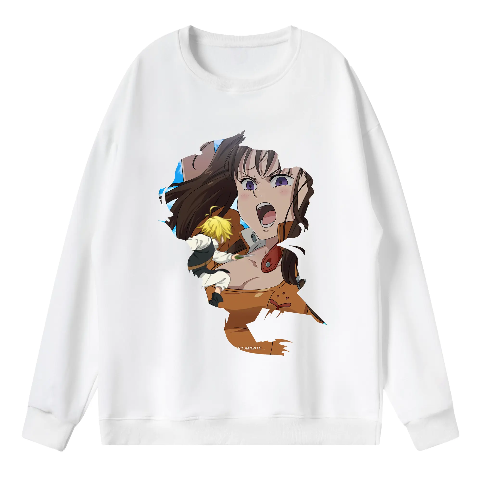 七つの大罪 グッズ ディアンヌ - 薄手 クルーネック スウェット 裏毛260g · ポリエステル 春秋向け カジュアル 男女兼用 · トレーナー デイリー スポーツ 散歩に最適