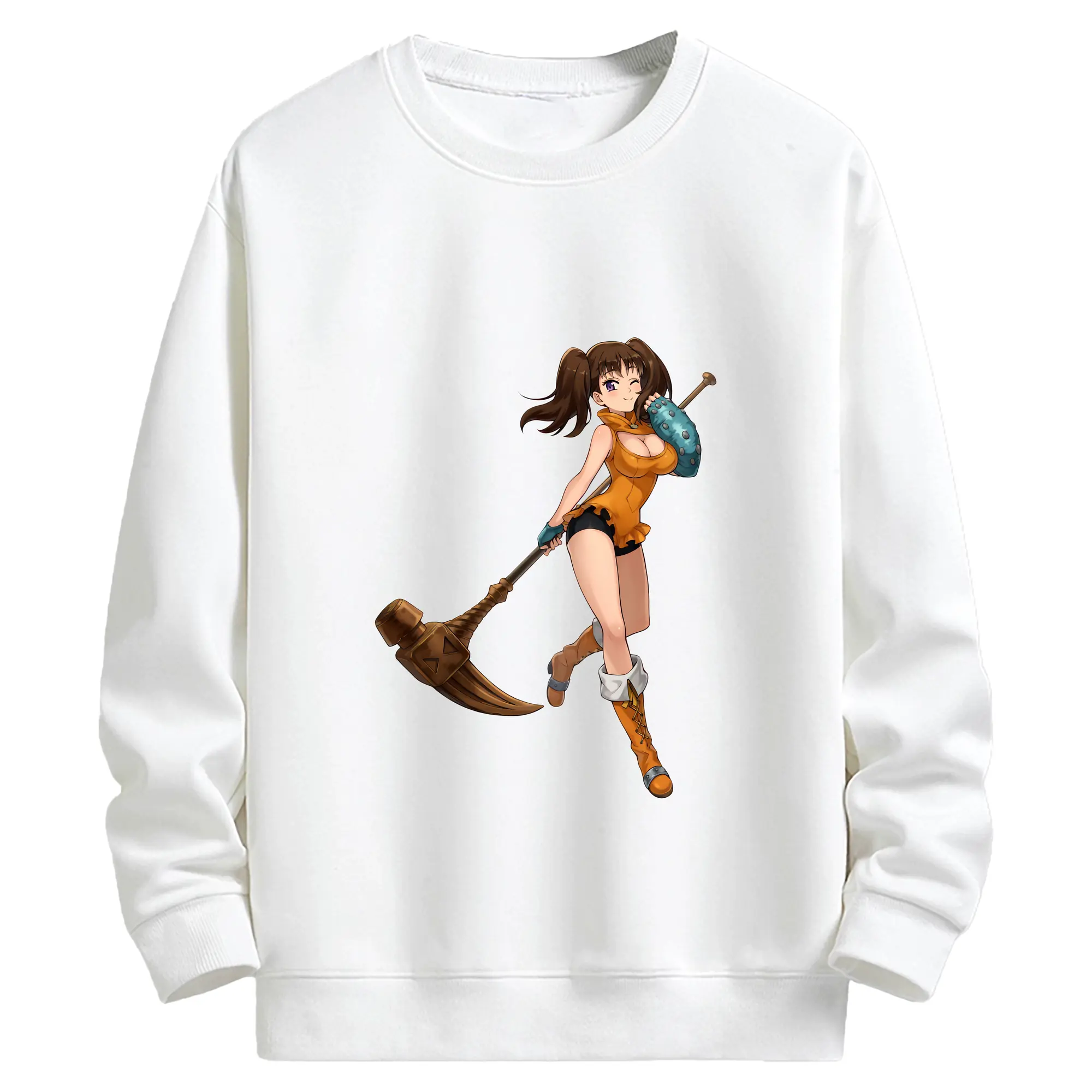 七つの大罪 グッズ ディアンヌ - キッズ クルーネックスウェットシャツ ・ フロントプリント ・ 綿80％ ポリエステル20％ ・ 快適 通学 スポーツ 日常使い お散歩用