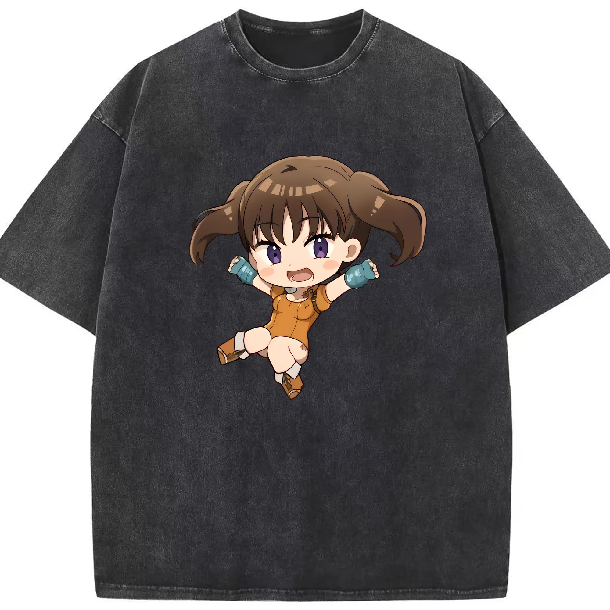 七つの大罪 グッズ ディアンヌ - 綿100％ ヴィンテージ風 半袖Tシャツ ・ フロントプリント ・ 柔らか肌触り ・ 通気性 快適 ・ スポーツ カジュアル 外出用