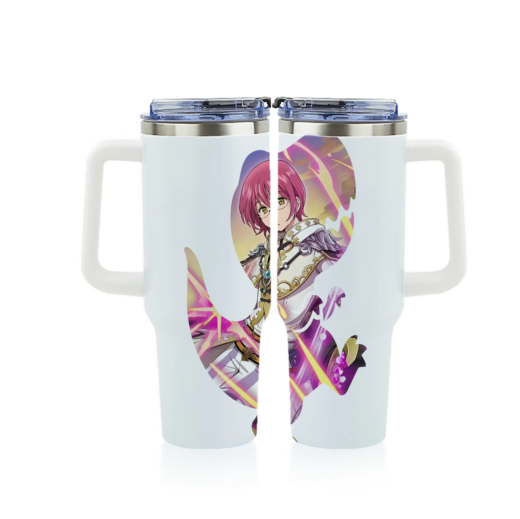 七つの大罪 グッズ ゴウセル - 1200mL フルプリント車用タンブラー ・ 304ステンレス 内側 ・ 201ステンレス 外側 ・ 保温 保冷 ・ 通勤 ドライブ アウトドア用